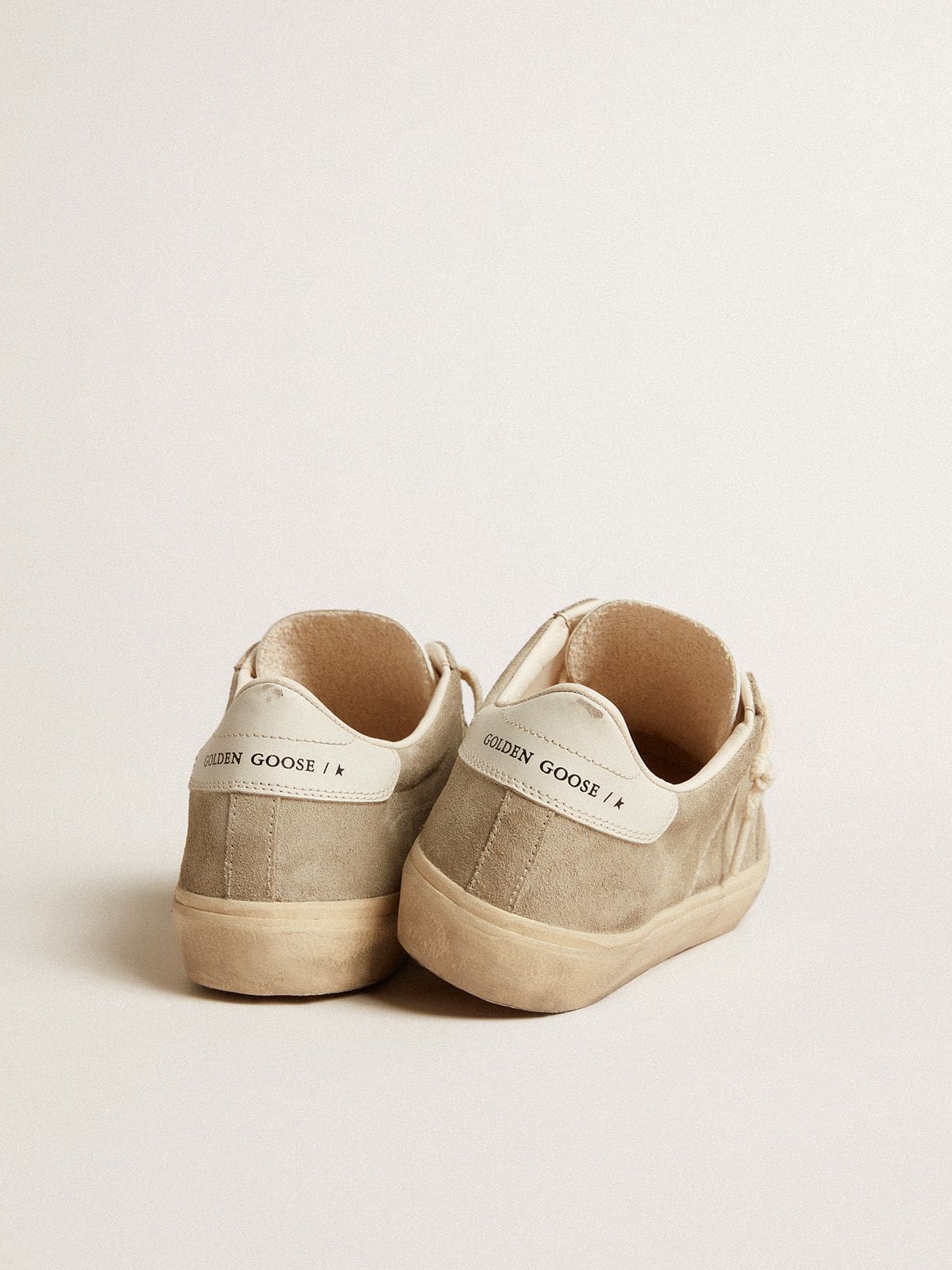 Women's Soul Star in beige suede with white leather heel tab - Golden Goose Women