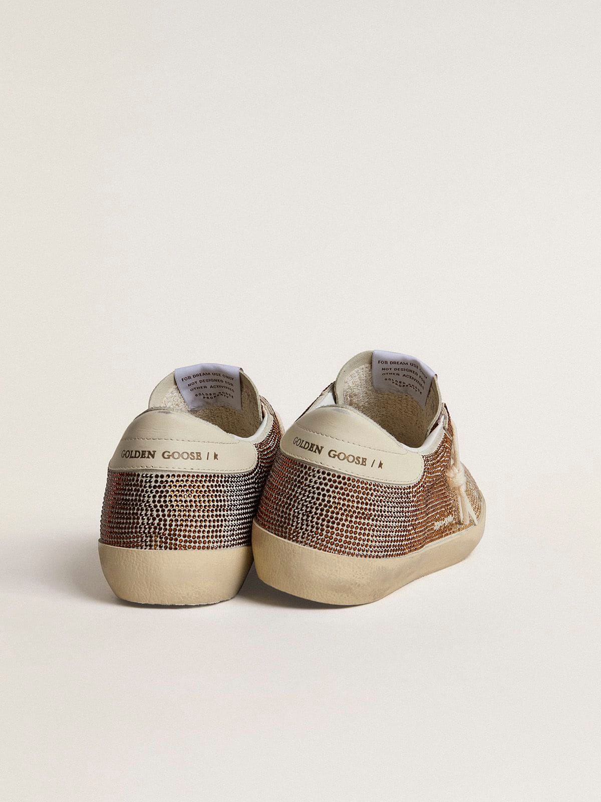 Super-Star in beige suede and multicolored crystals with cream-colored leather star and heel tab - Golden Goose Women