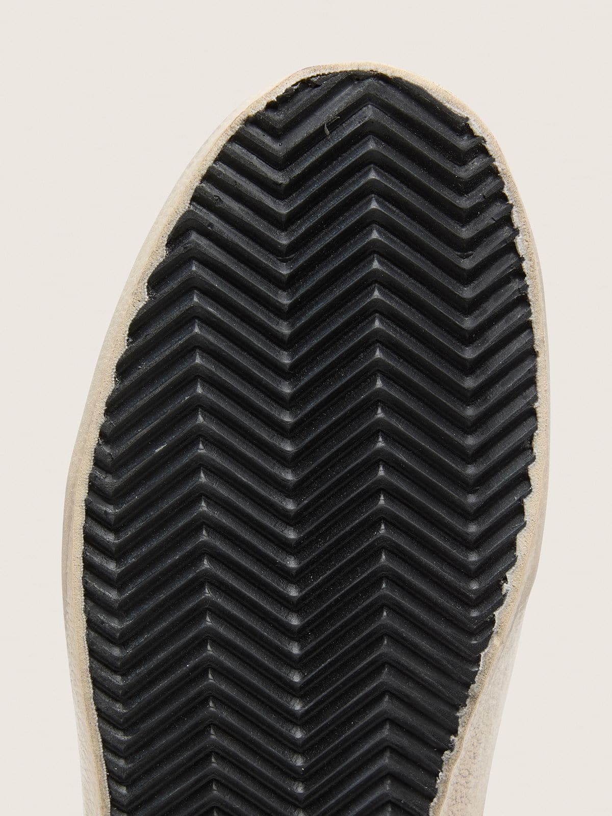 Mid Star in silver glitter with silver metallic leather star - Golden Goose Women