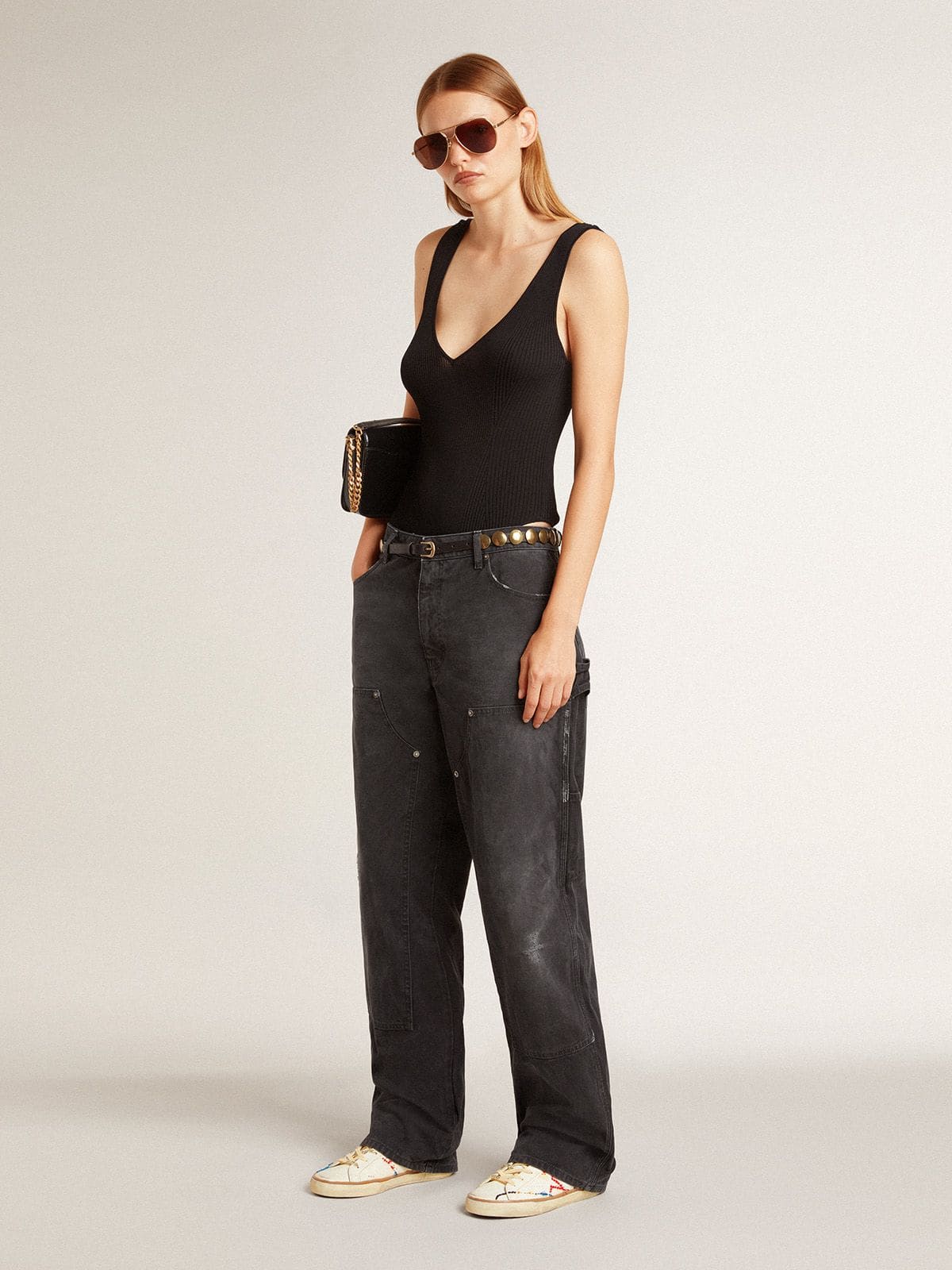 Women’s Super-Star LTD with perforated star and metallic leather heel tab - Golden Goose Women