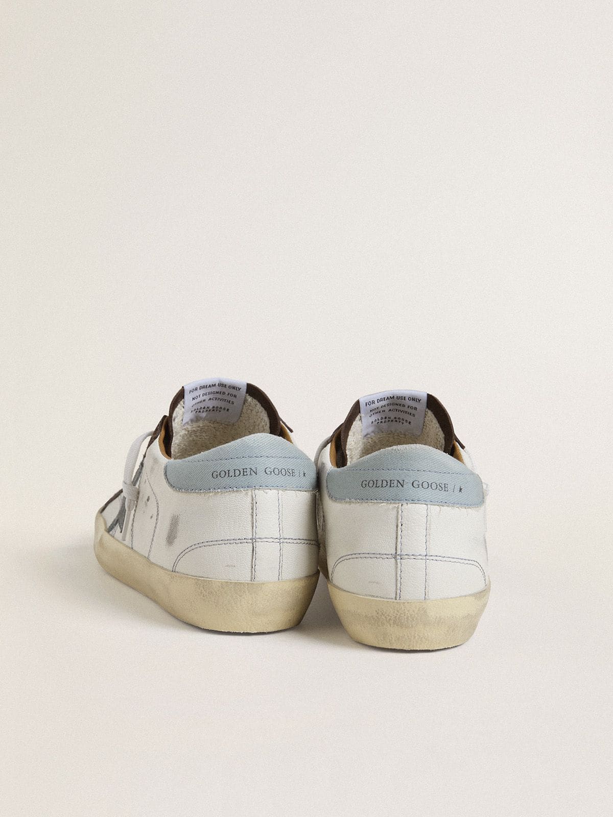 Women’s LTD Super-Star with light blue suede star and light blue canvas heel tab - Golden Goose Women