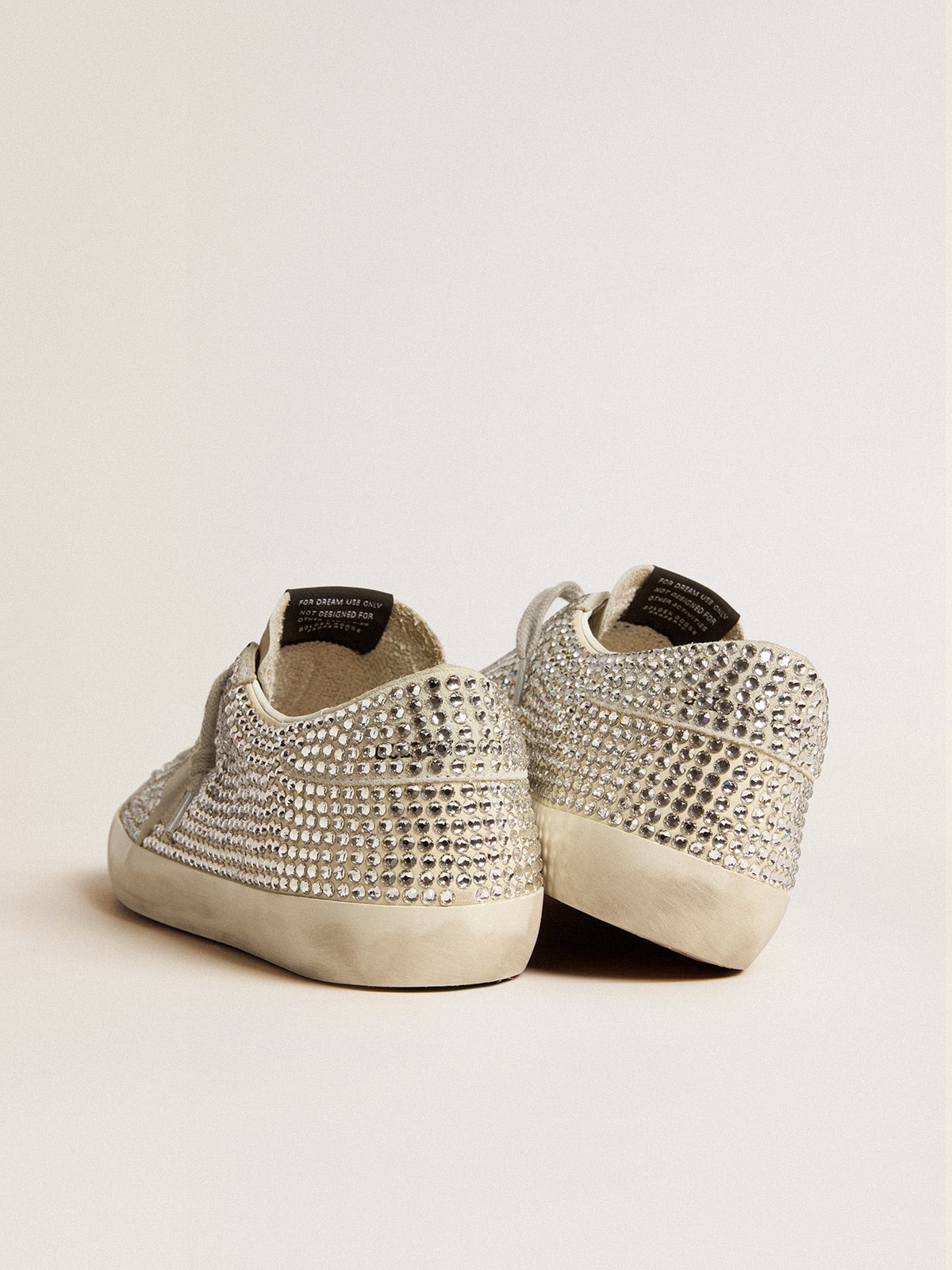 Super-Star in nubuck with Swarovski crystals and ice-gray suede star - Golden Goose Women