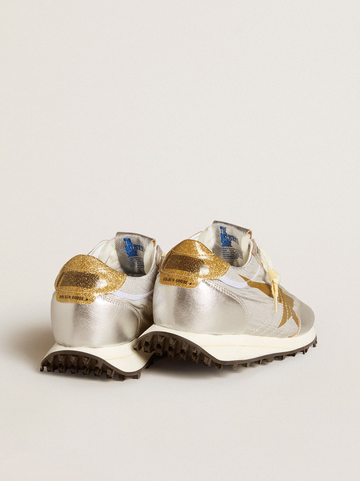 Women’s Marathon with silver ripstop nylon upper and gold star - Golden Goose Women