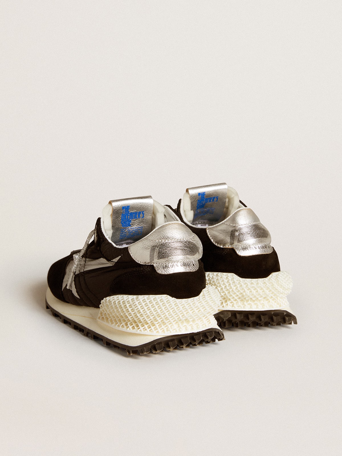 Women’s Marathon with black ripstop nylon upper and silver star - Golden Goose Women