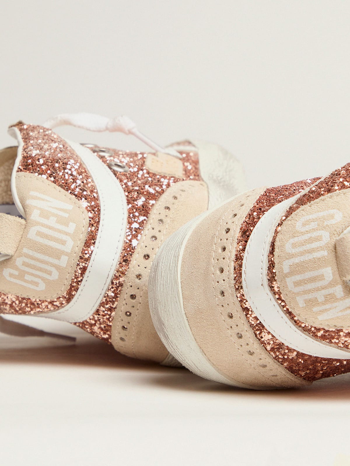 Women's Mid Star with pink glitter - Golden Goose Women