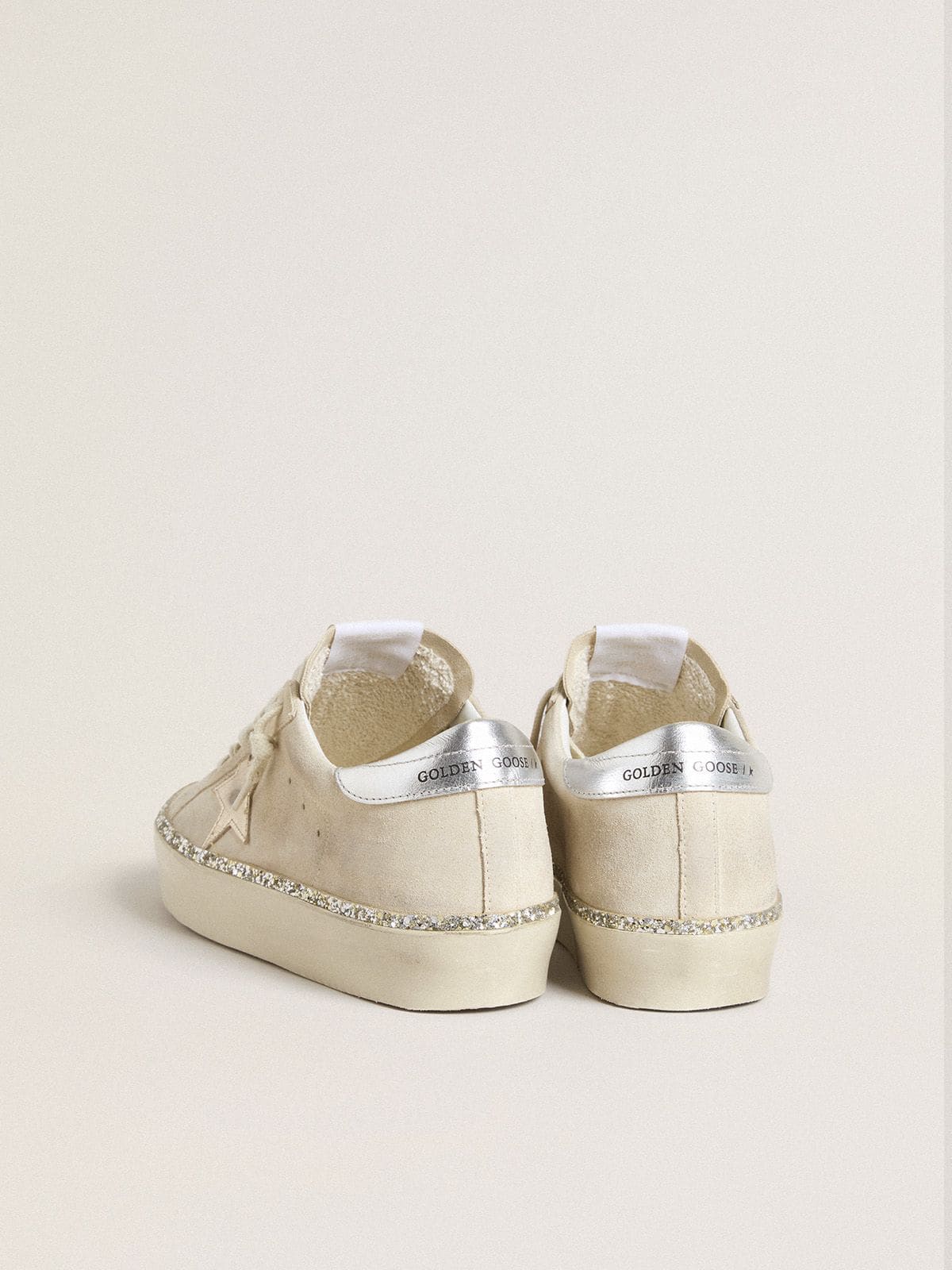 Hi Star in suede with silver metallic leather star and heel tab - Golden Goose Women
