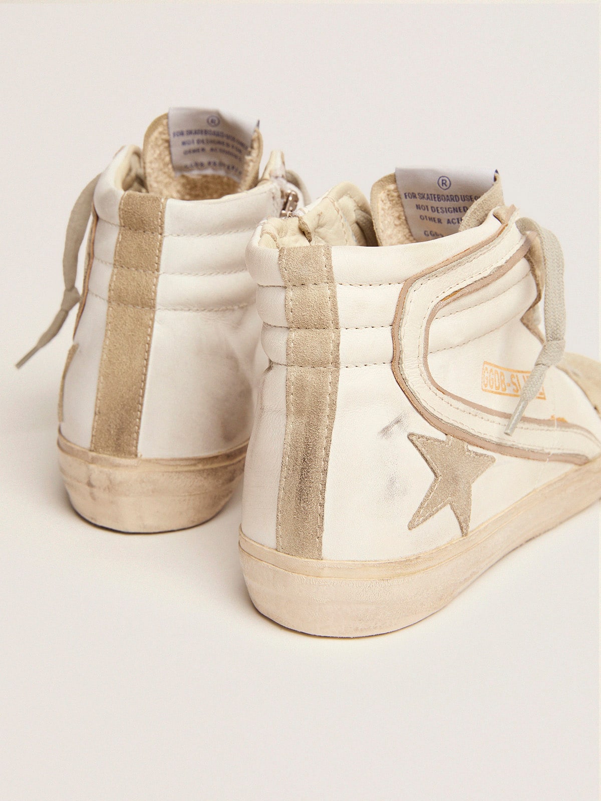 Women's Slide with ice-gray suede star and white flash - Golden Goose Women