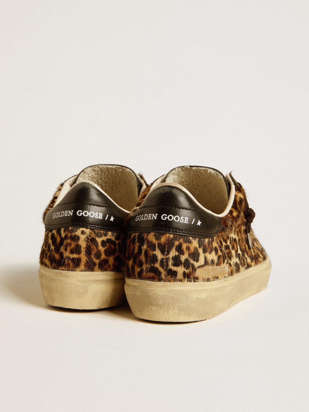 Soul Star in leopard-print pony skin with black nappa leather heel tab and inserts - Golden Goose Women