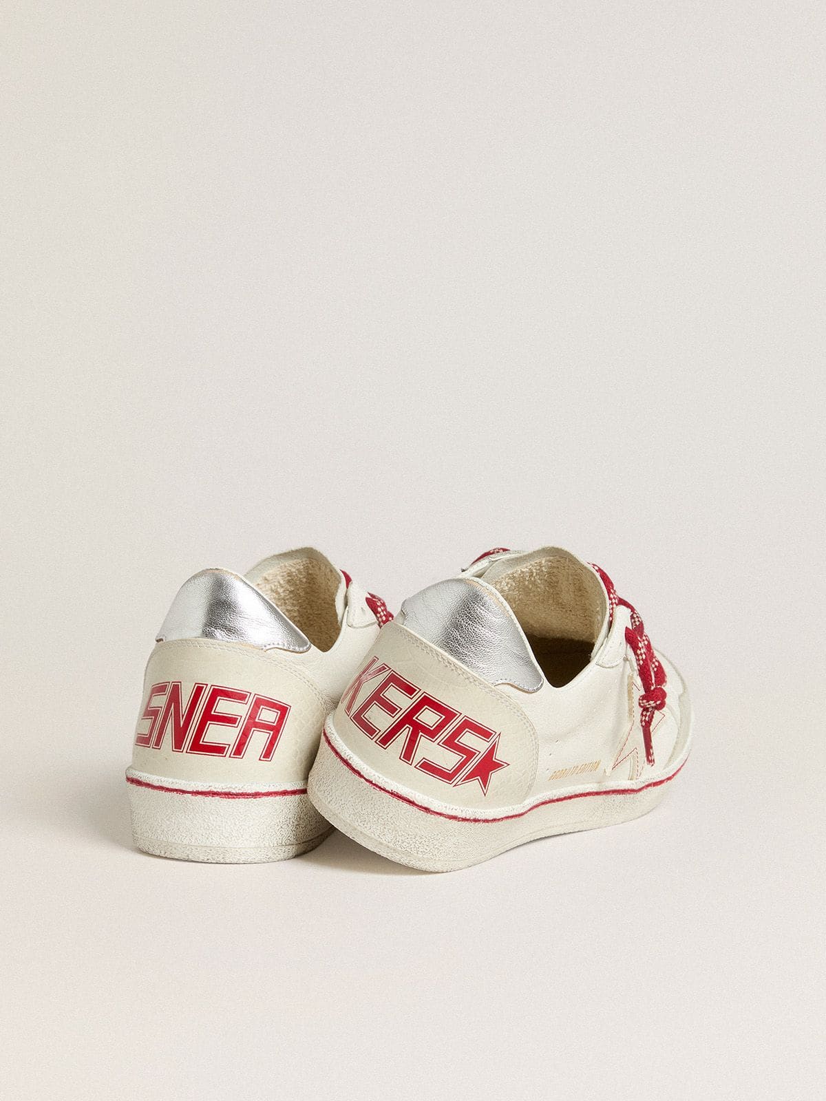 Women’s Ball Star LTD LNY in white leather with a lived-in effect - Golden Goose Women