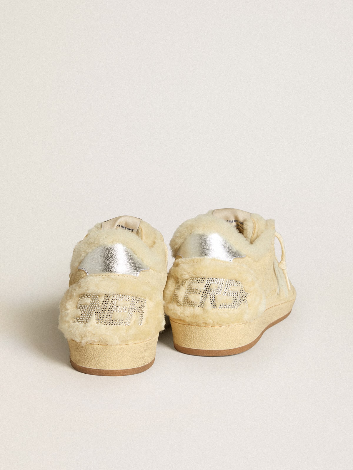 Women's Ball Star in suede and shearling with white patent leather star - Golden Goose Women