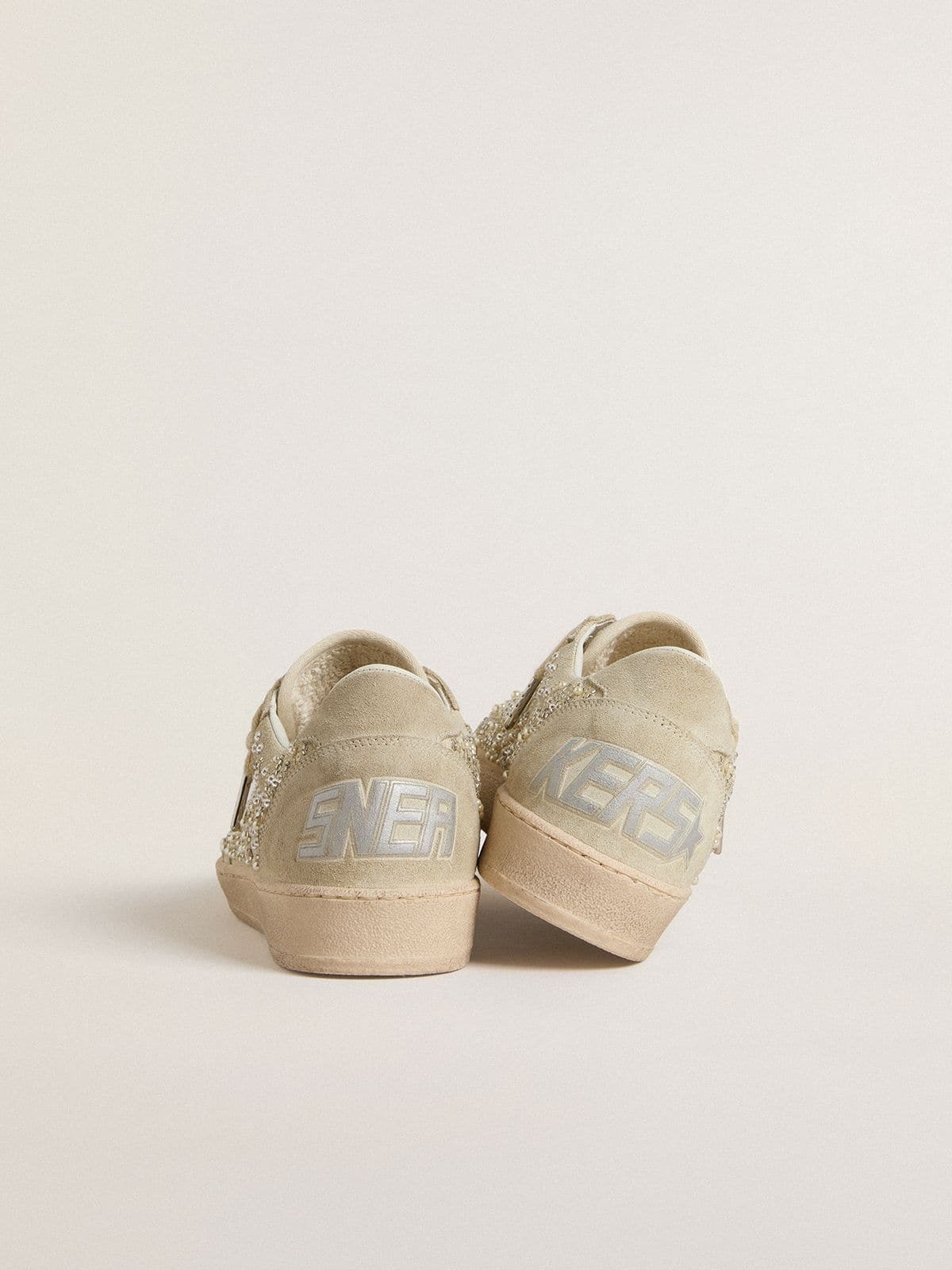 Ball Star in suede with Swarovski crystals and pearls and leather star - Golden Goose Women