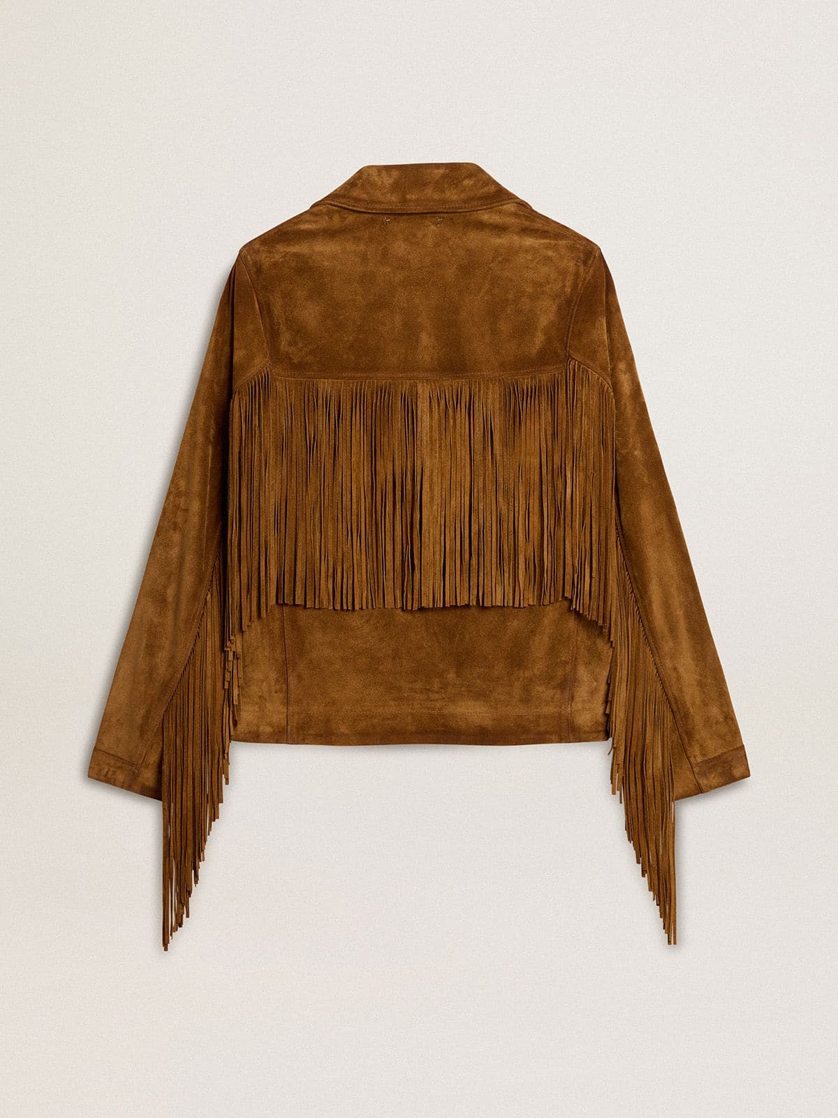 Women’s tobacco-colored suede jacket women with fringes - Golden Goose Women