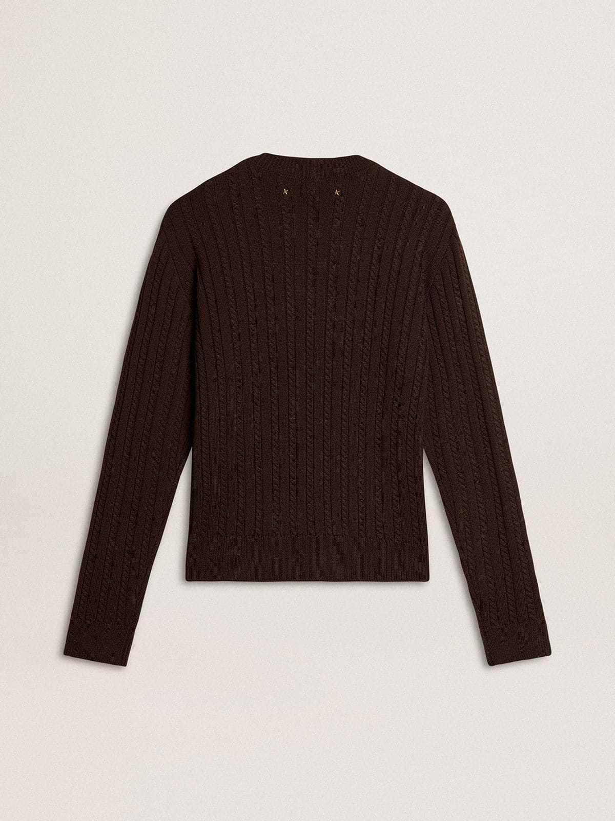 Women's crew-neck sweater in wool blend with gold buttons - Golden Goose Women