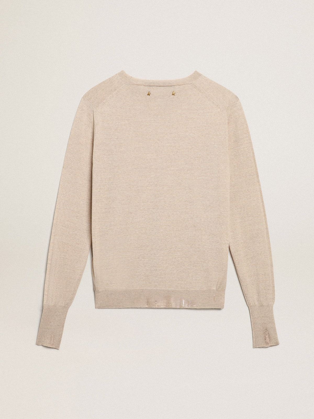 Women's sweater in light brown merino wool - Golden Goose Women