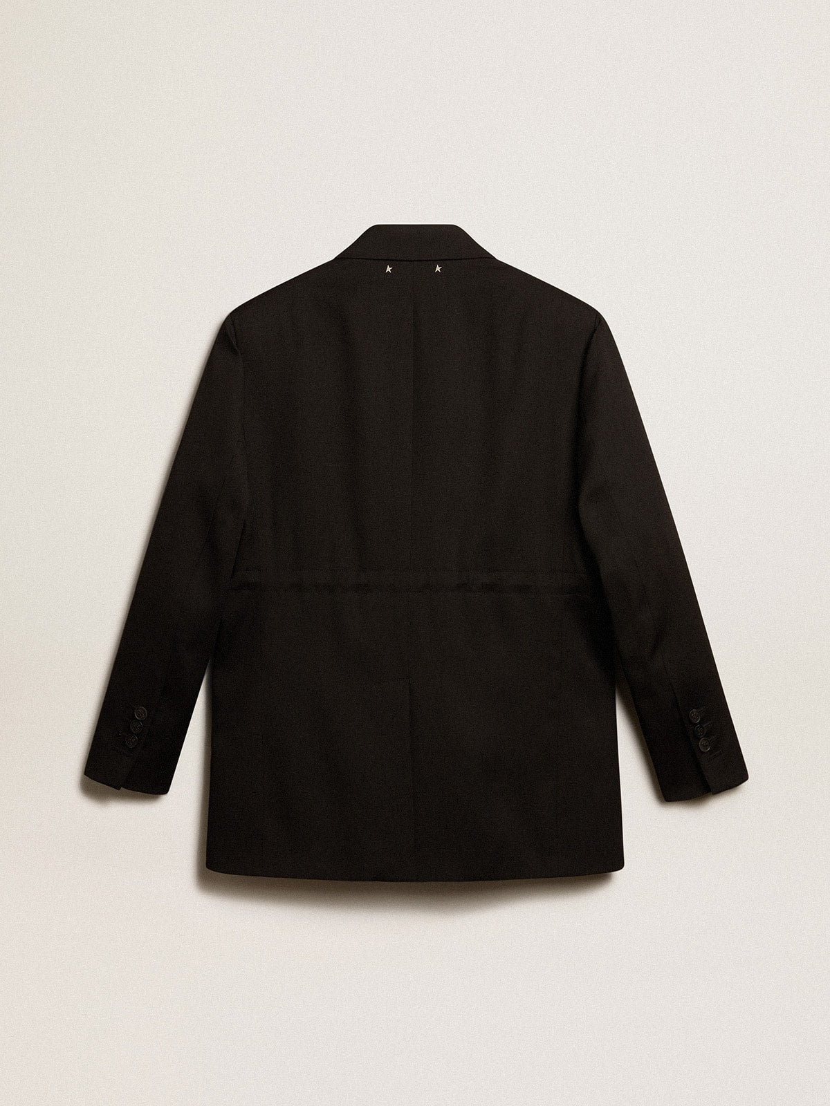 Women’s tuxedo jacket in black wool gabardine - Golden Goose Women