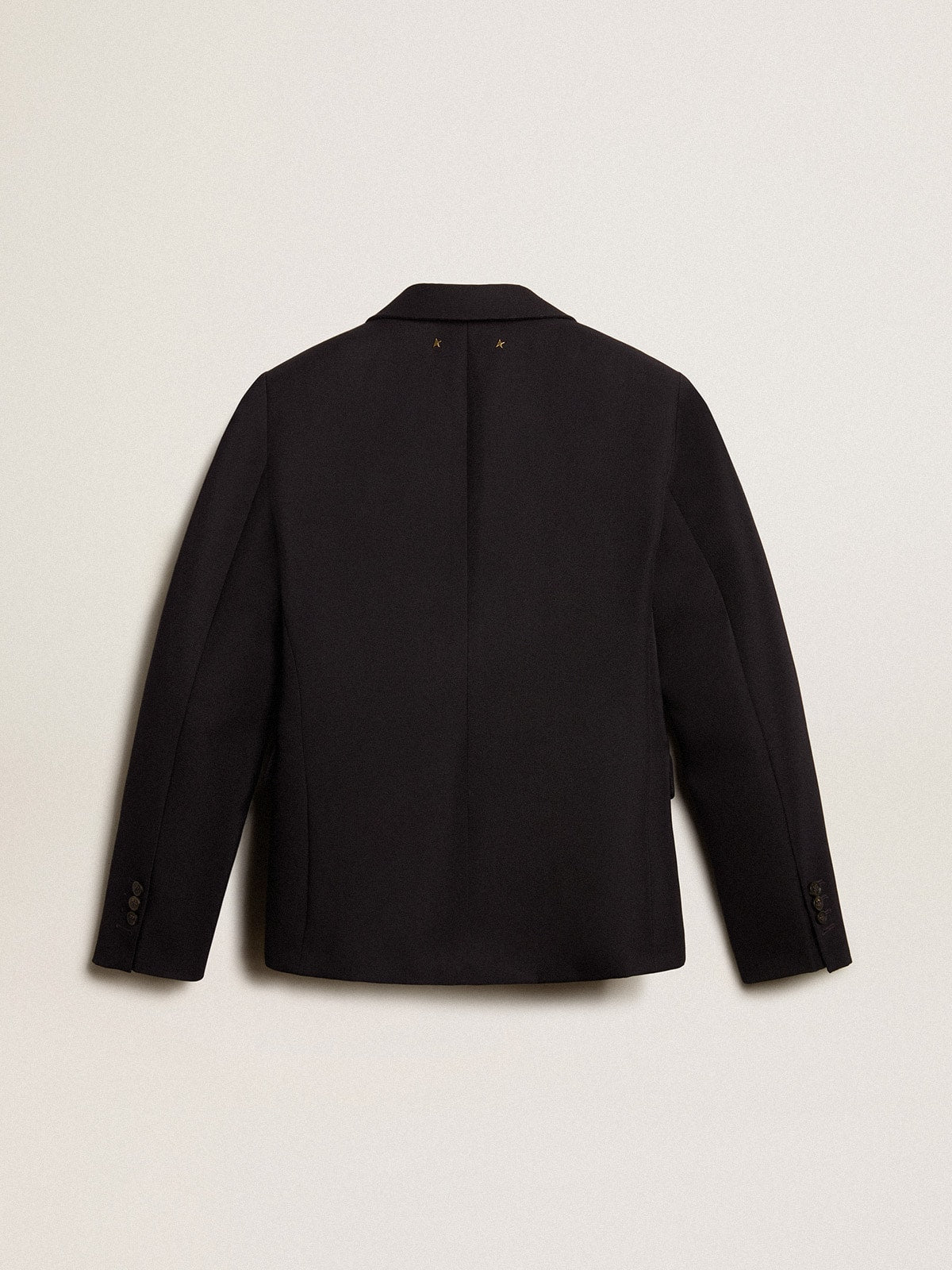 Women’s single-breasted blazer in dark blue wool gabardine - Golden Goose Women