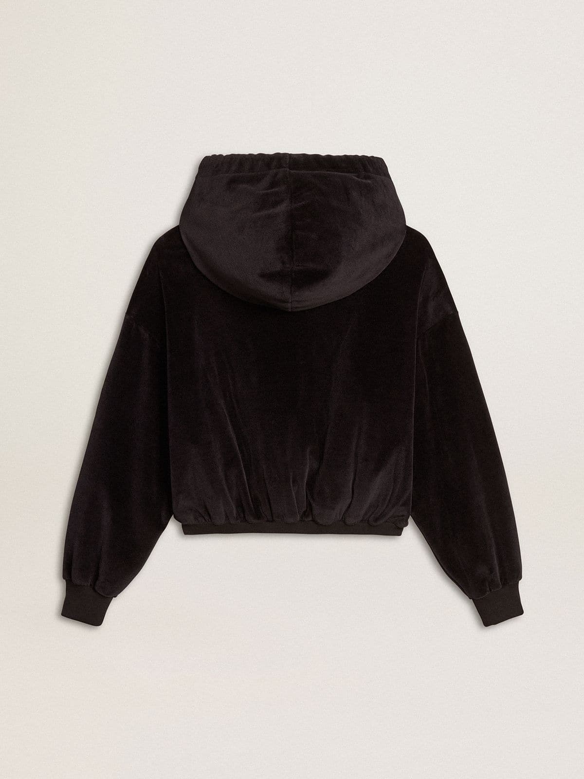 Women's black cotton-blend hoodie with zip - Golden Goose Women