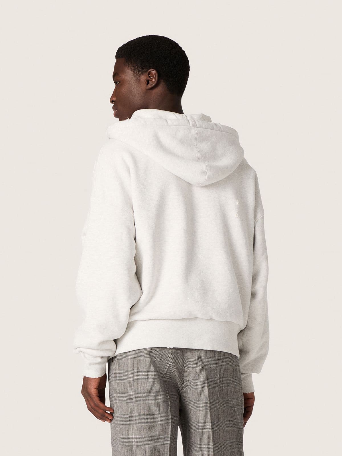 Star unisex hooded sweatshirt in gray melange cotton - Golden Goose Women|Men