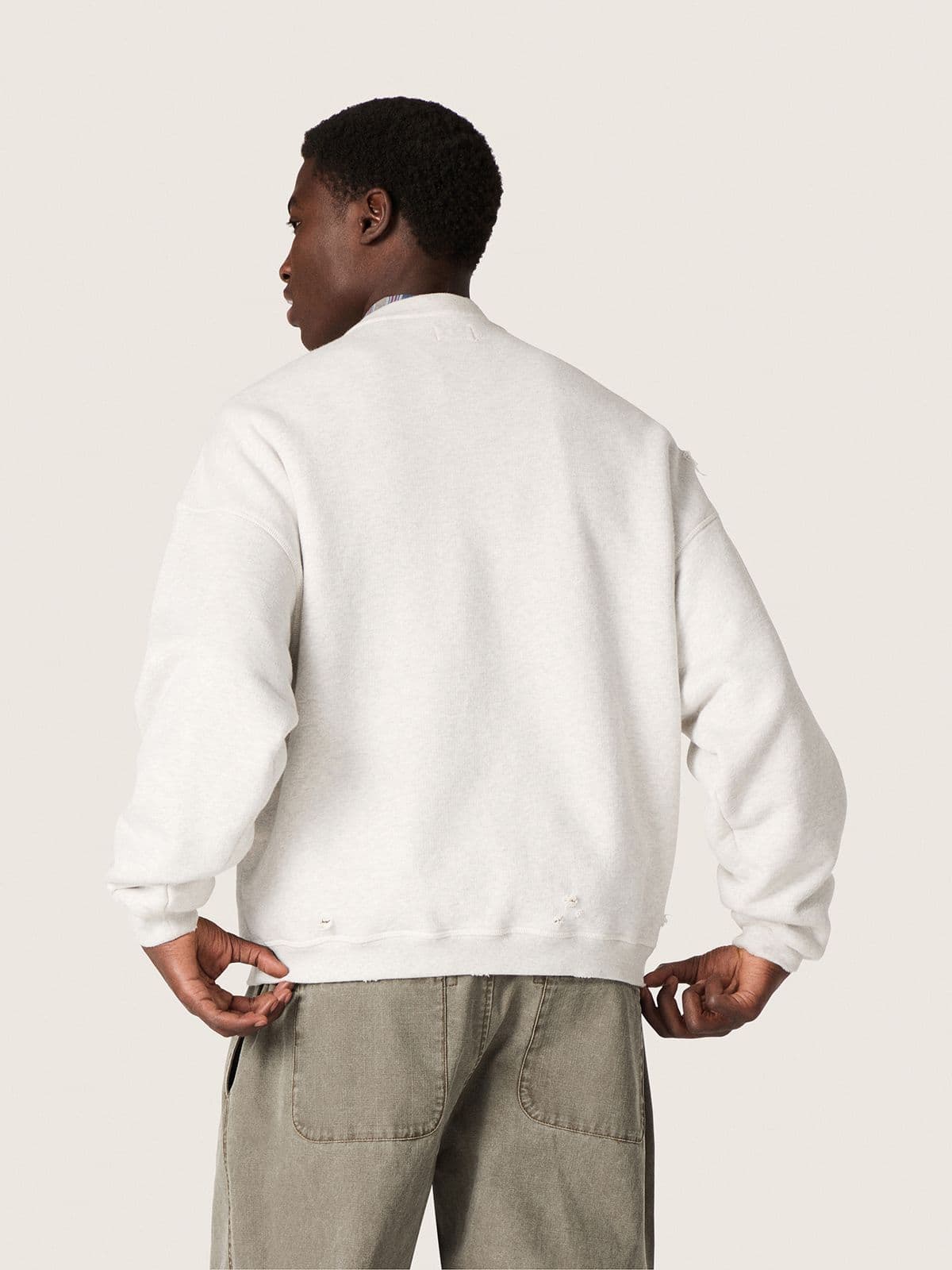 Star unisex sweatshirt in gray melange cotton with 'Star' embroidery - Golden Goose Women|Men