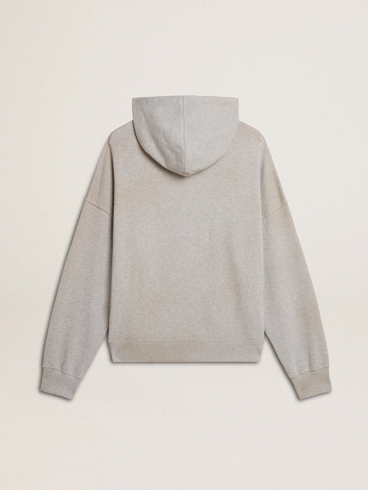 Hooded sweatshirt in worn gray with embroidered vintage logo - Golden Goose Women|Men