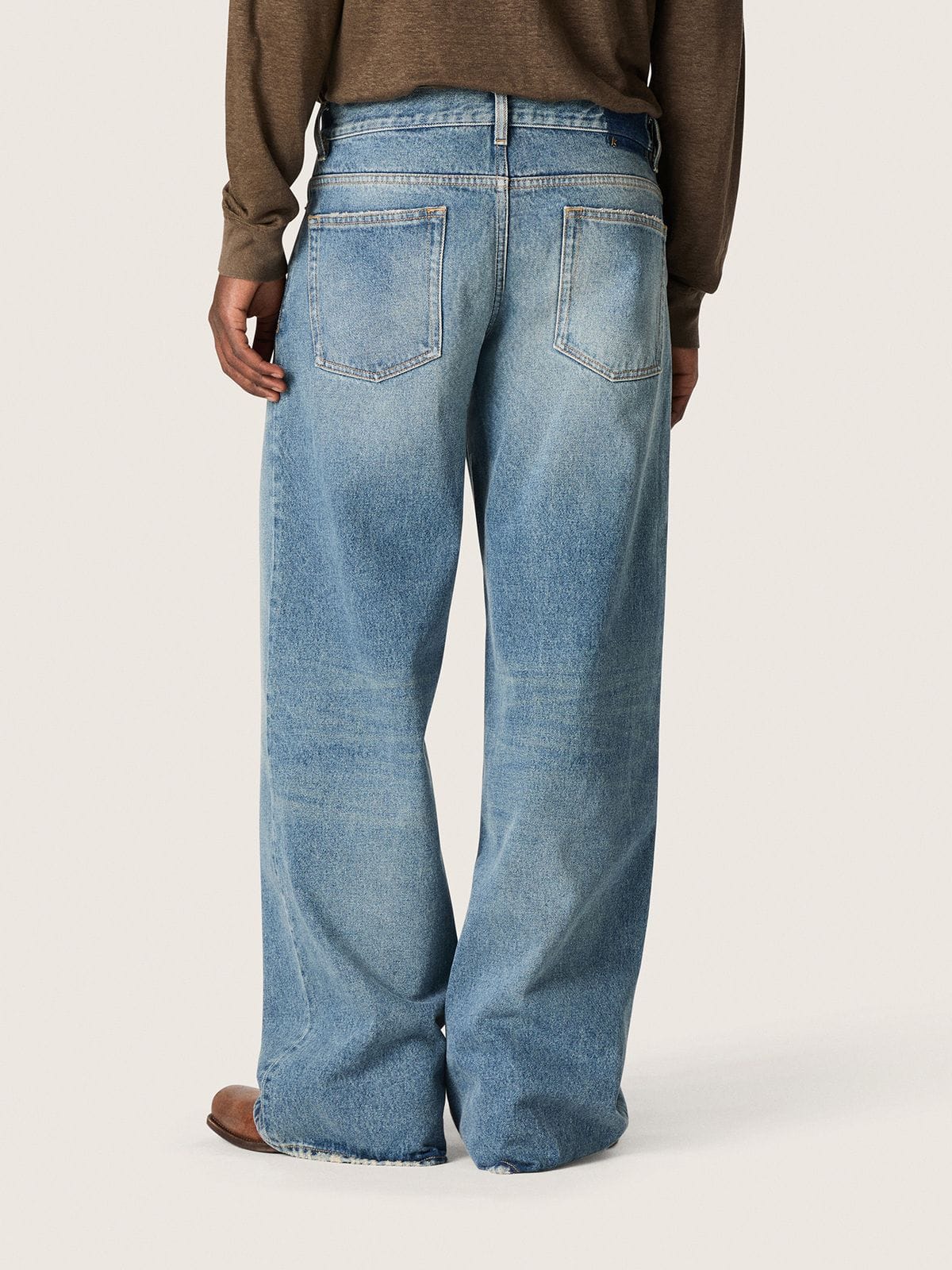 Golden women's boyfriend jeans in stone-washed light blue denim - Golden Goose Women