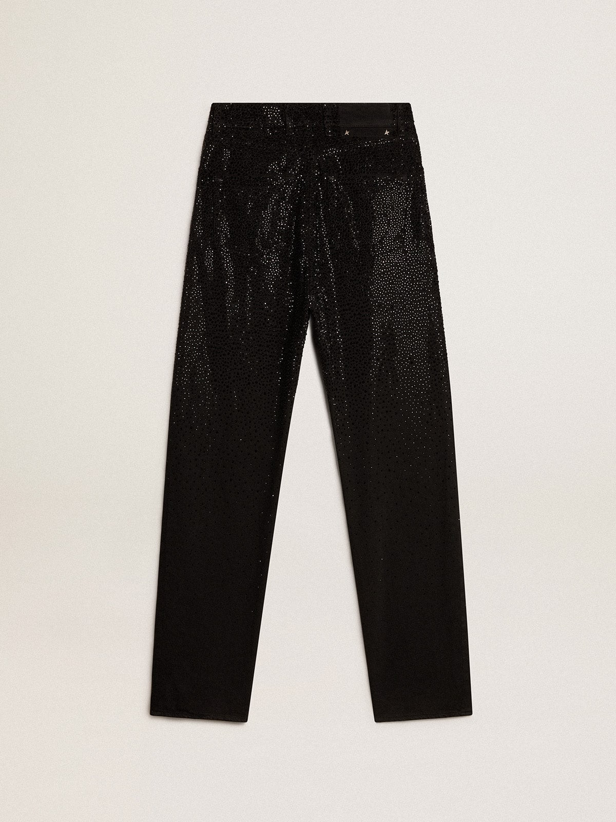 Women’s cotton denim pants with shaded-effect crystal decoration - Golden Goose Women
