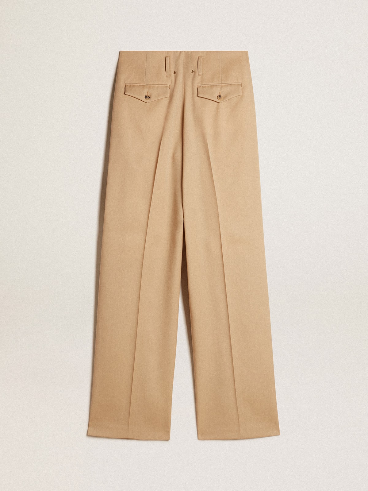 Women’s wool gabardine pants in sand - Golden Goose Women
