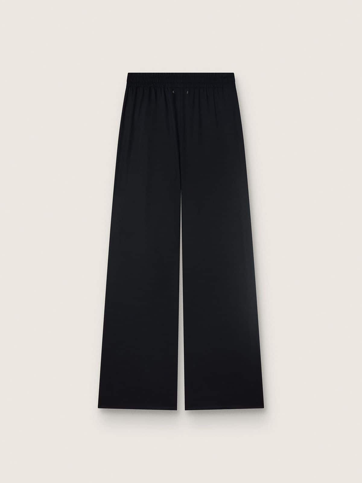 Women's sweatpants in black wool twill with sequin embroidery - Golden Goose Women