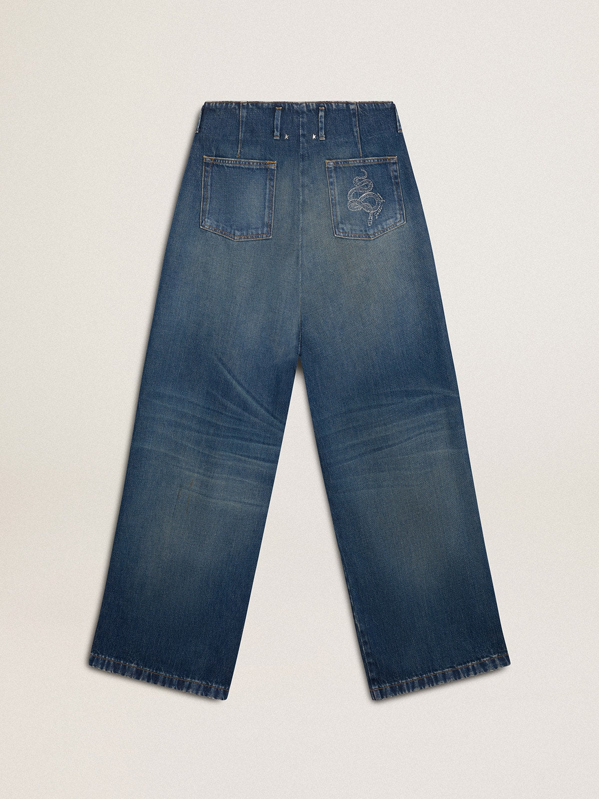Women’s wide-leg medium wash CNY jeans - Golden Goose Women