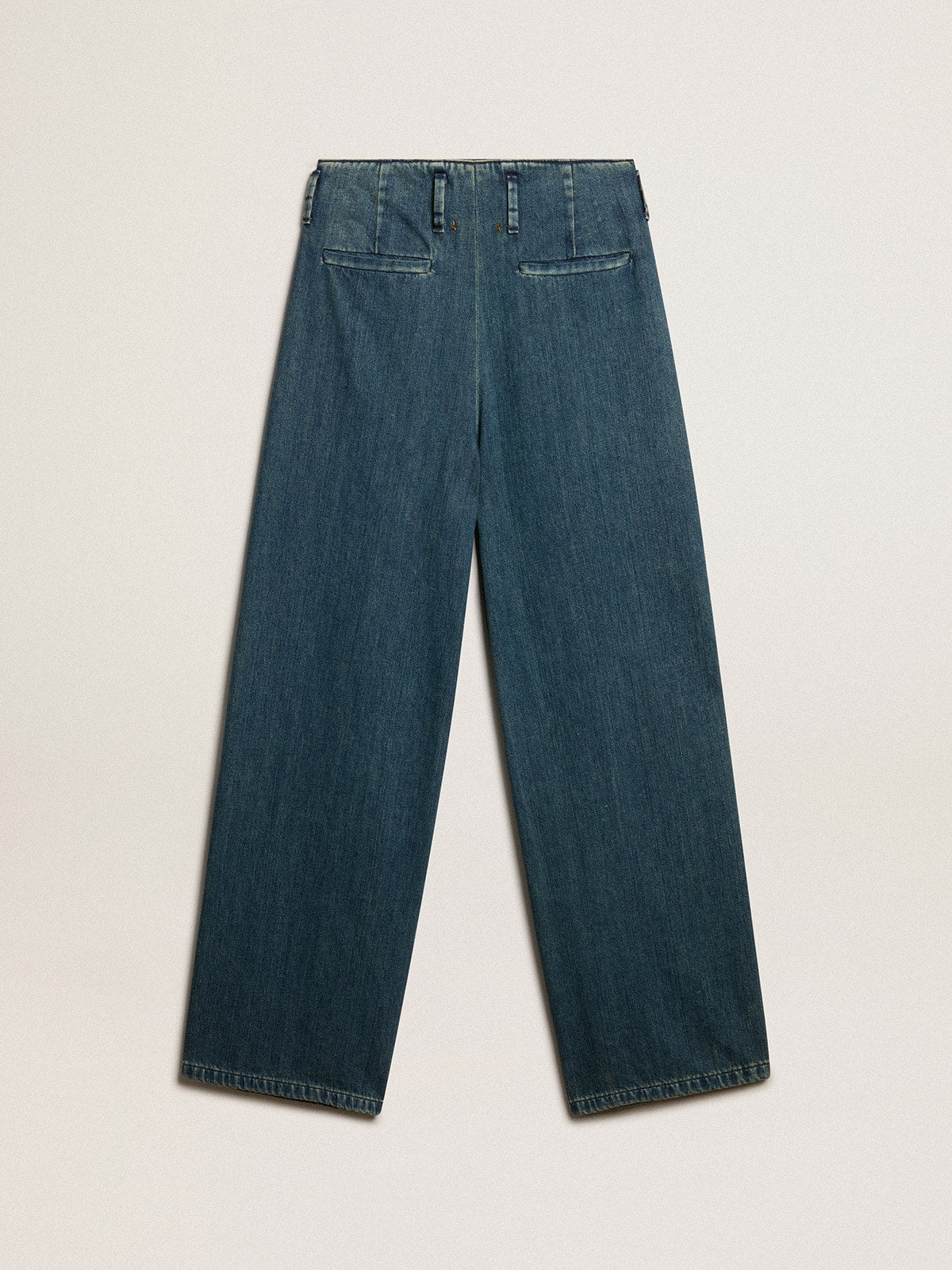 Women’s blue cotton pleated pants - Golden Goose Women
