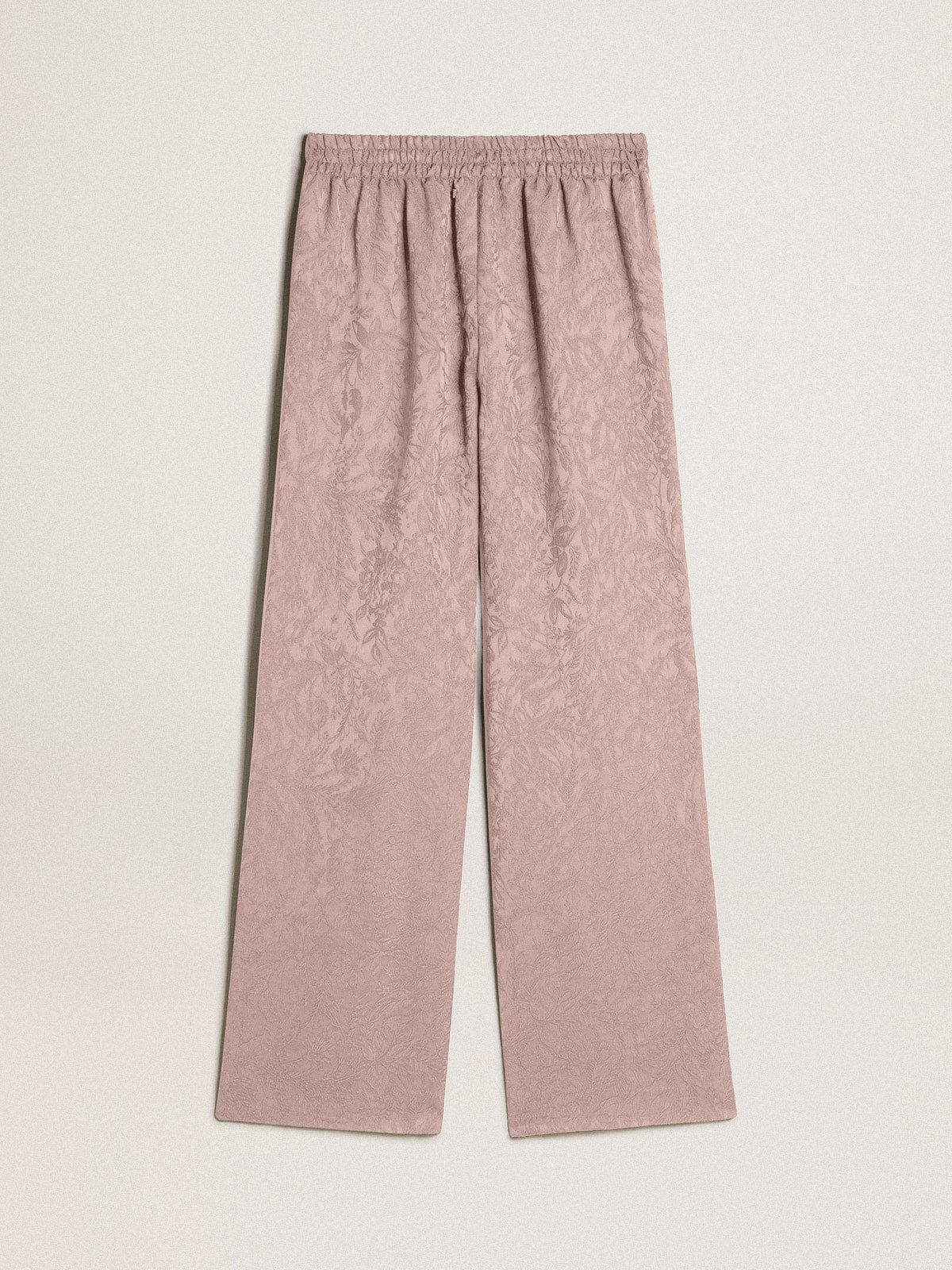 Women's pink viscose pants with floral pattern - Golden Goose Women