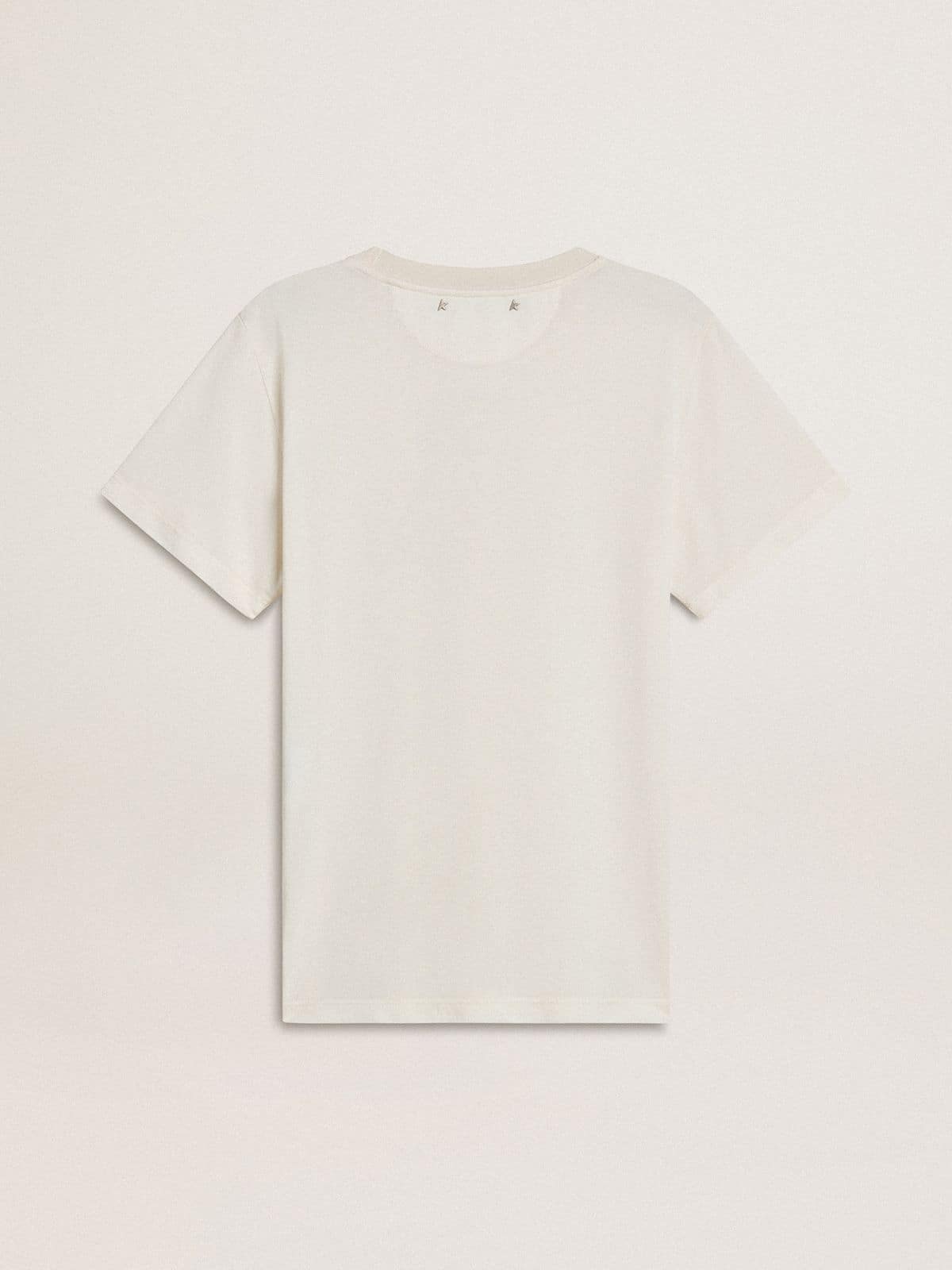 Women's white T-shirt with print on the front - Golden Goose Women