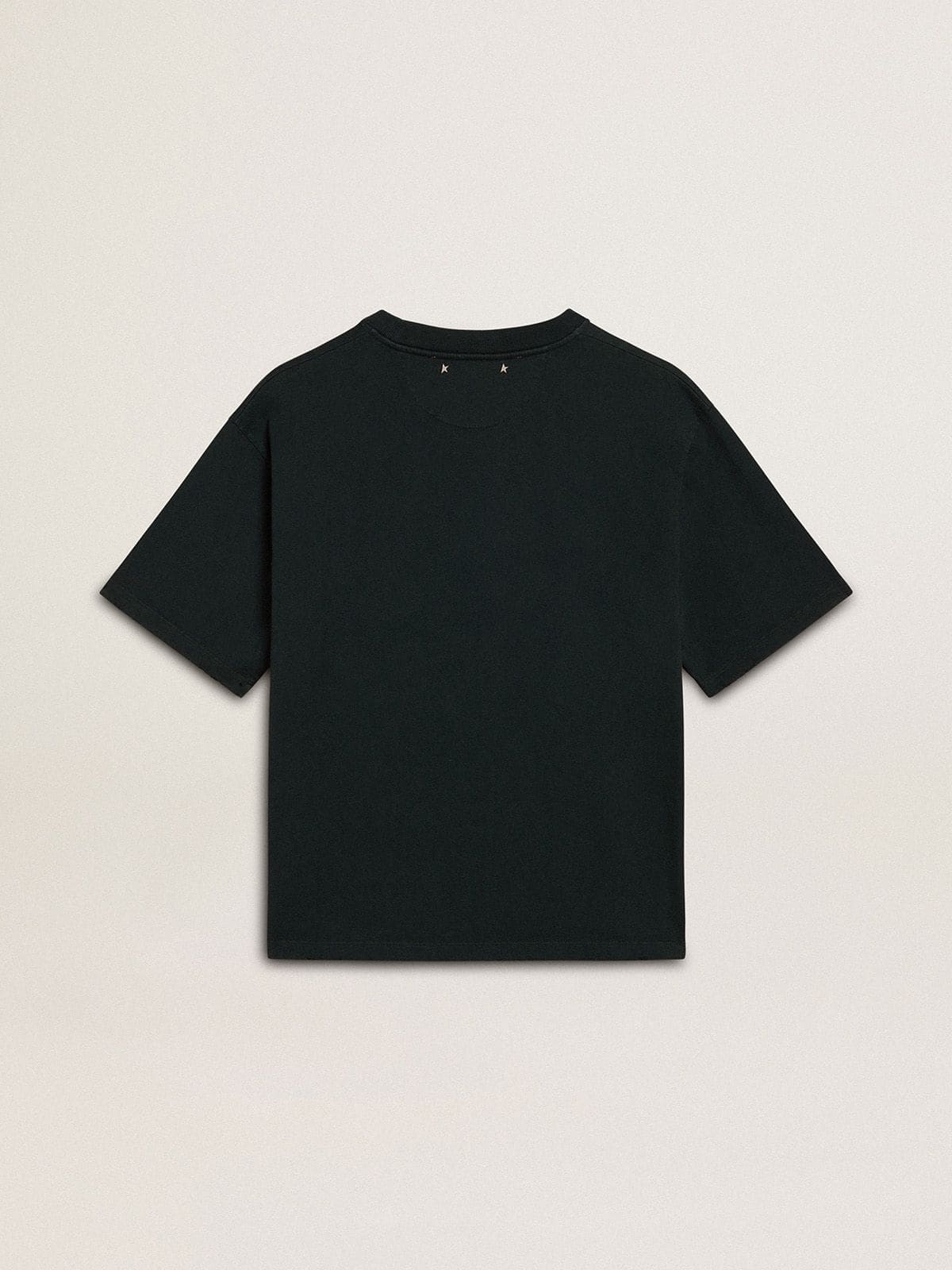 Women's black T-shirt with crystals - Golden Goose Women