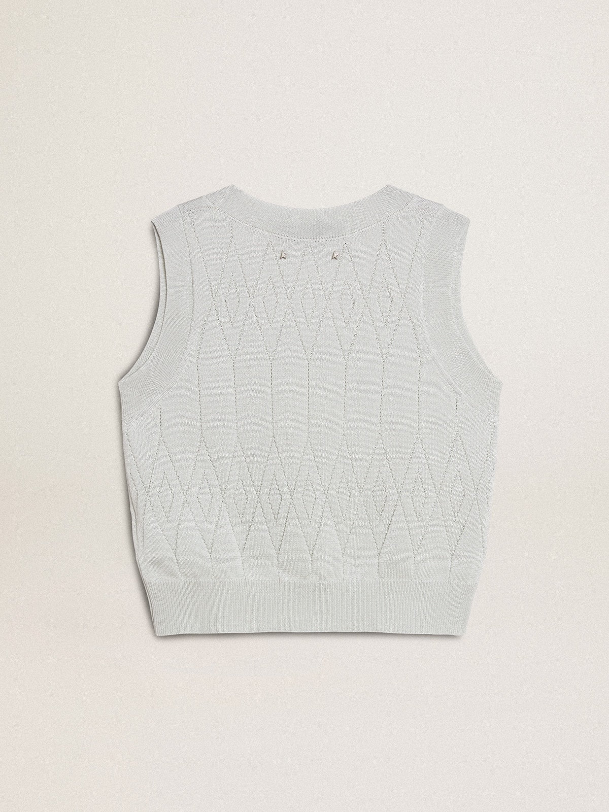 Women's sleeveless tank top in baby blue knit - Golden Goose Women