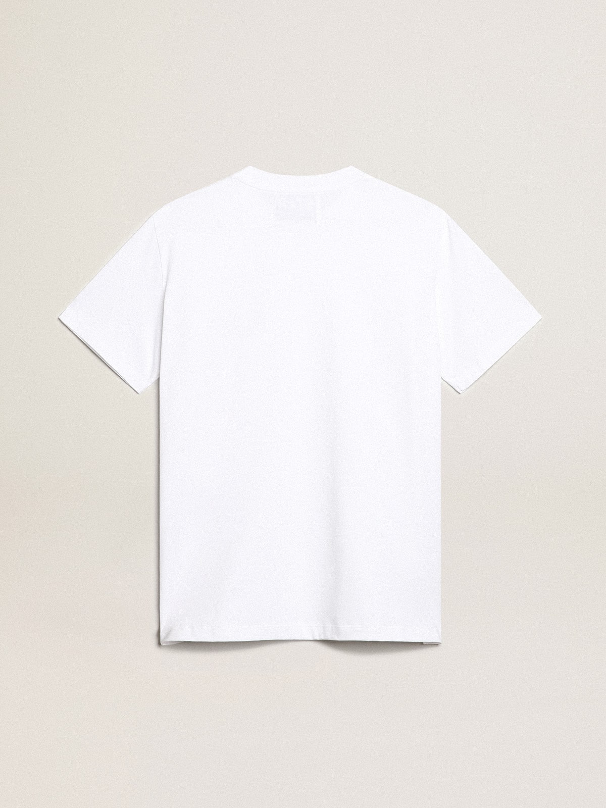 Women’s white T-shirt with dark blue star on the front - Golden Goose Women