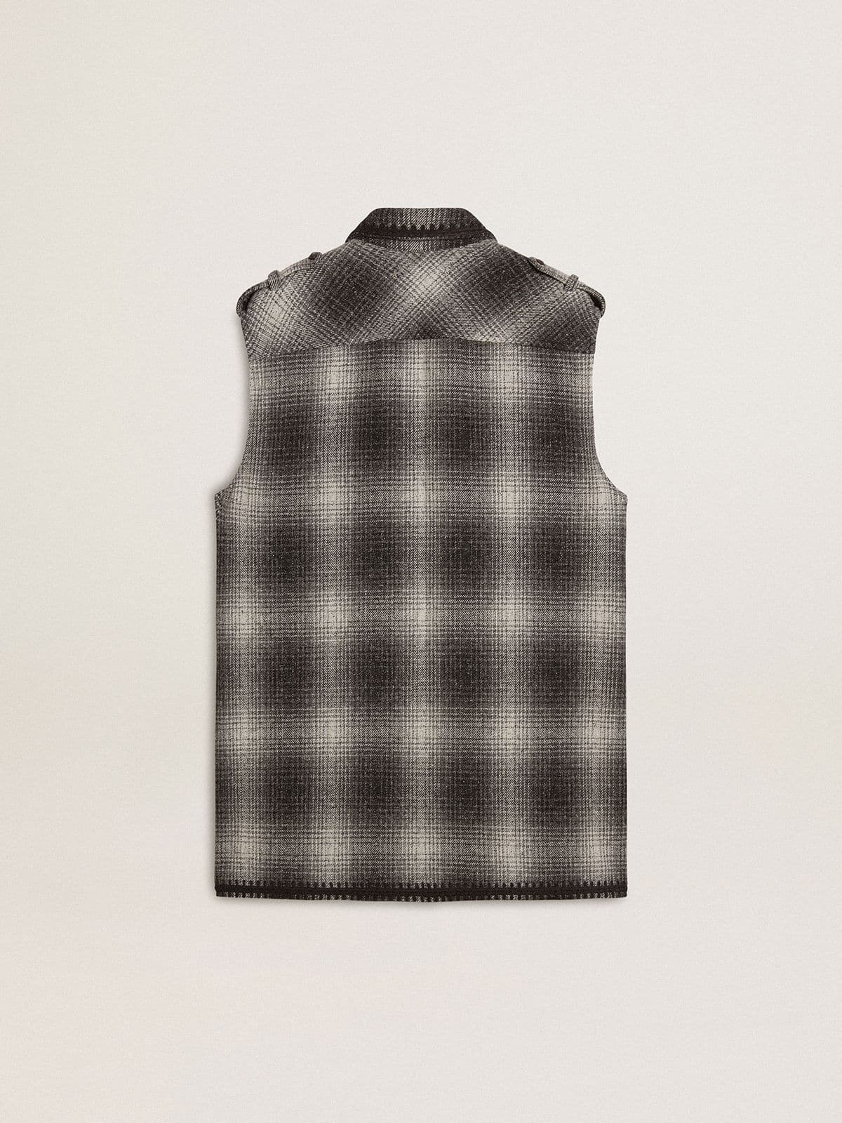 Women's dark gray wool-blend shirt dress - Golden Goose Women
