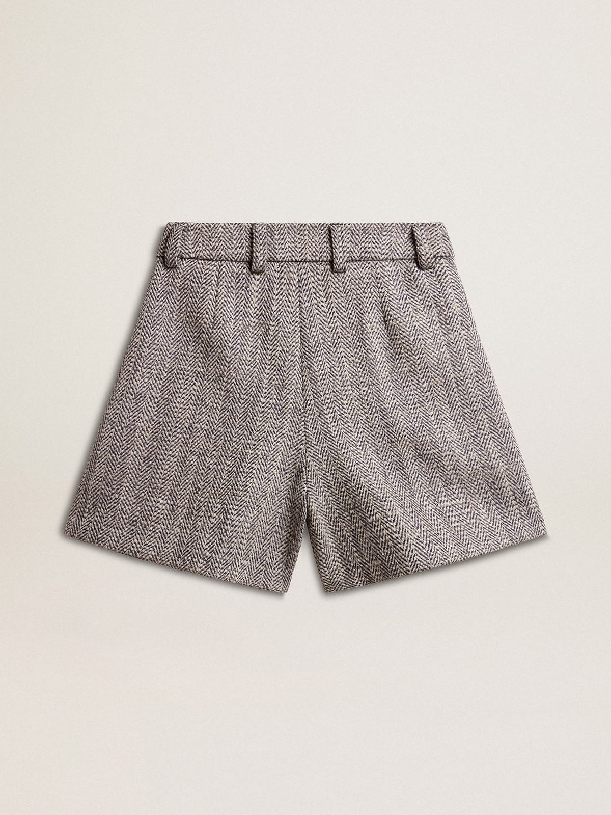 Women’s ecru brown shorts in herringbone wool - Golden Goose Women