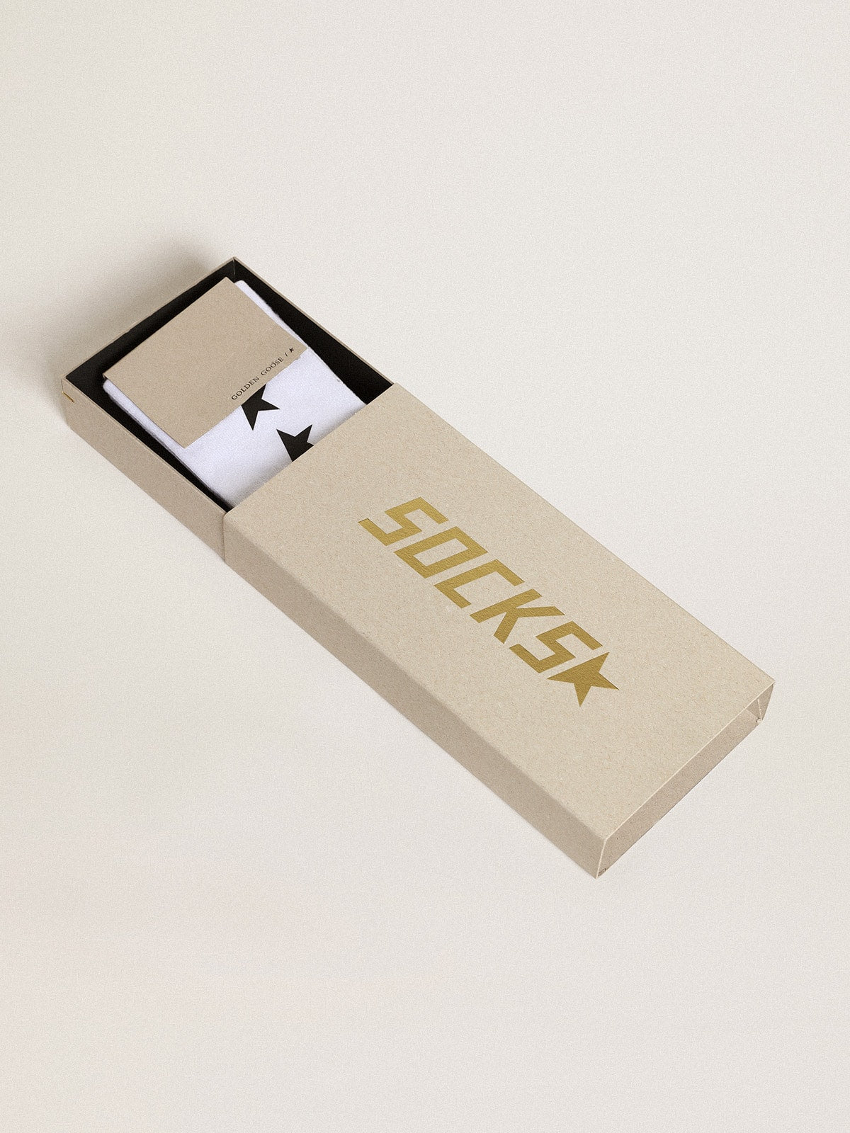 Worn white socks with contrasting black stars - Golden Goose Women|Men