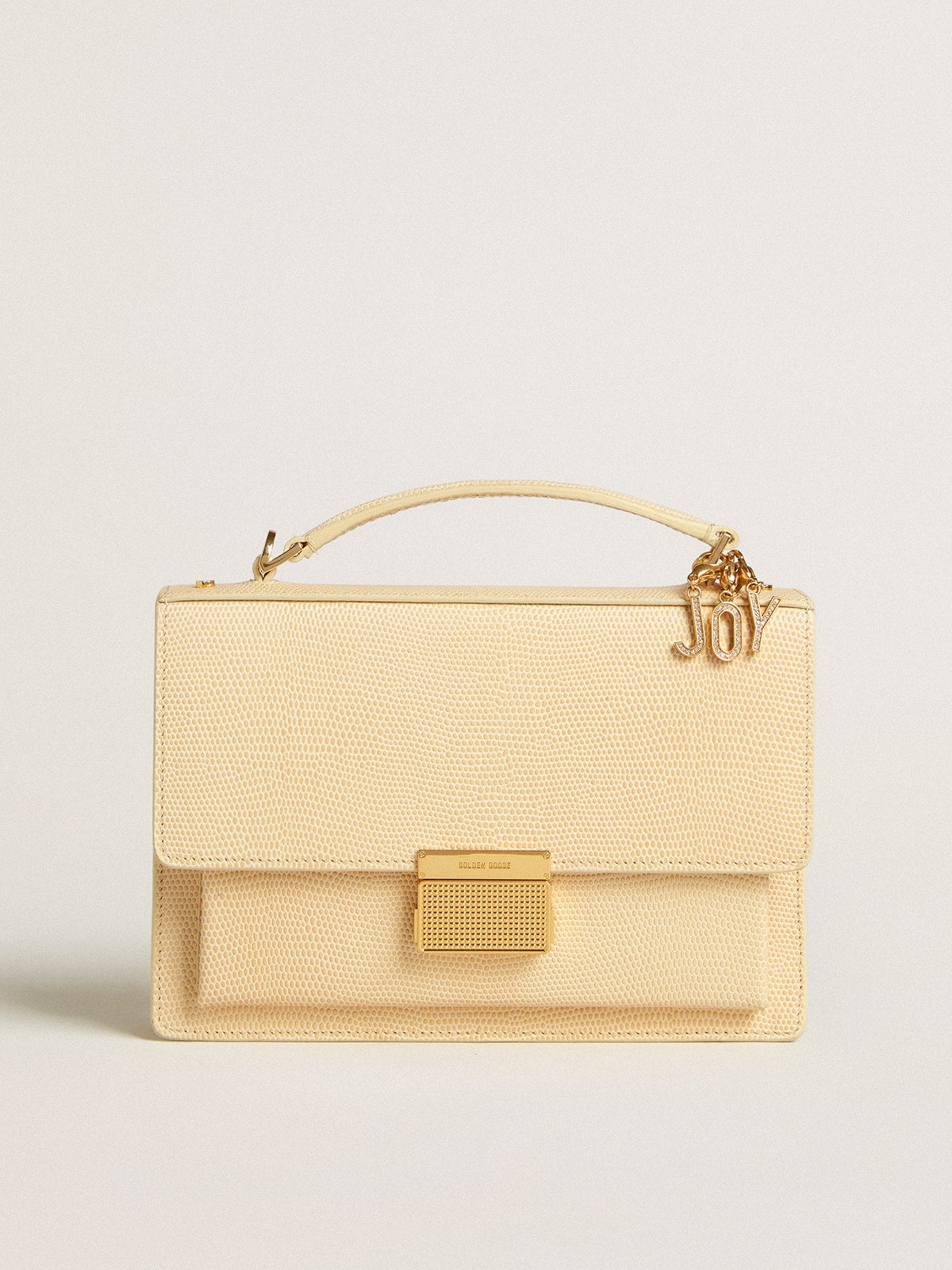 Venezia Bag in beige python-print leather with gold details - Golden Goose Women