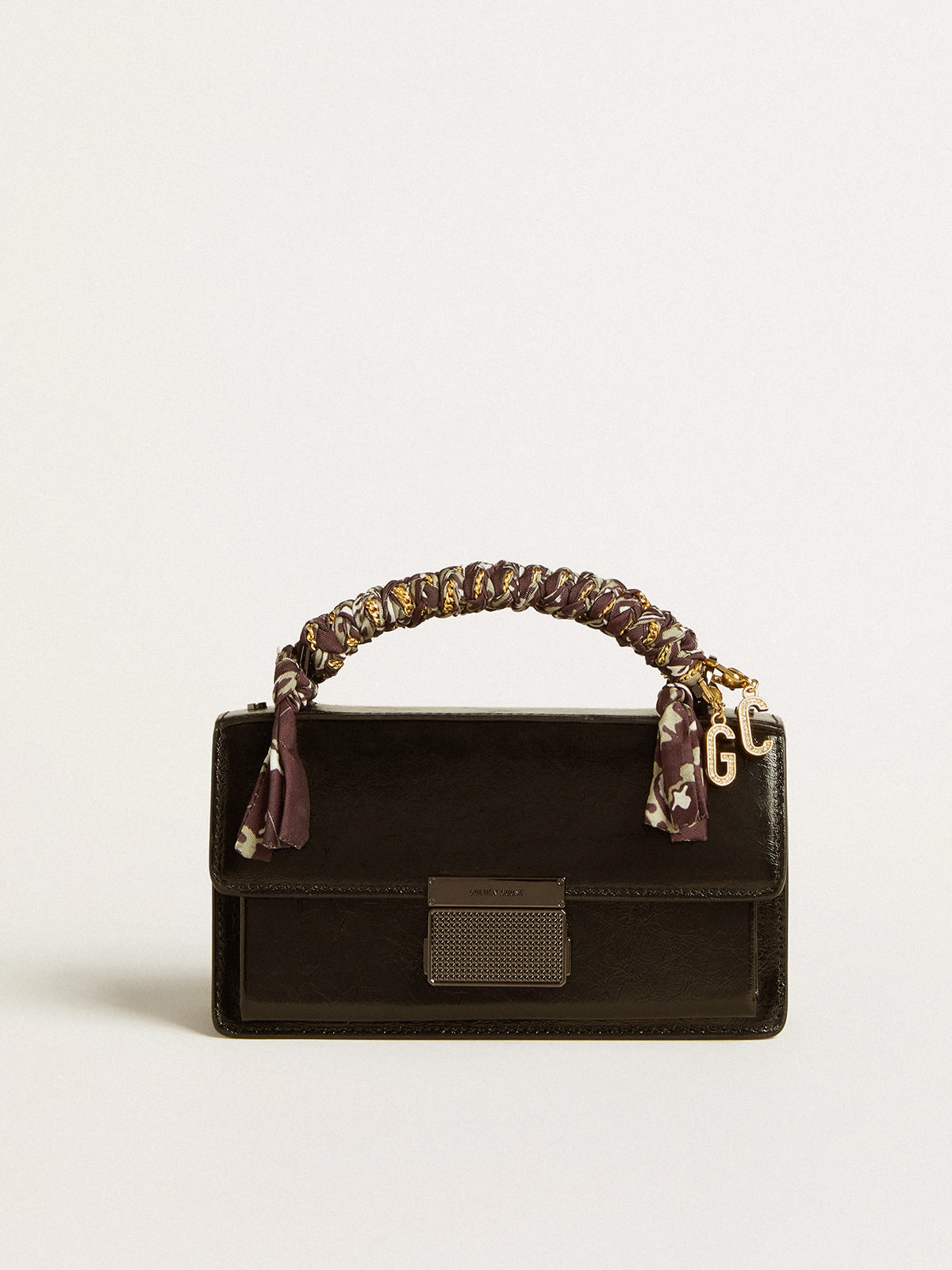 Small Venezia Bag in black metallic leather with black details - Golden Goose Women
