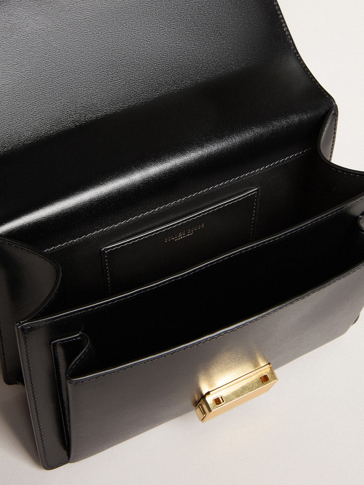 Venezia Bag in black boarded leather with gold details - Golden Goose Women