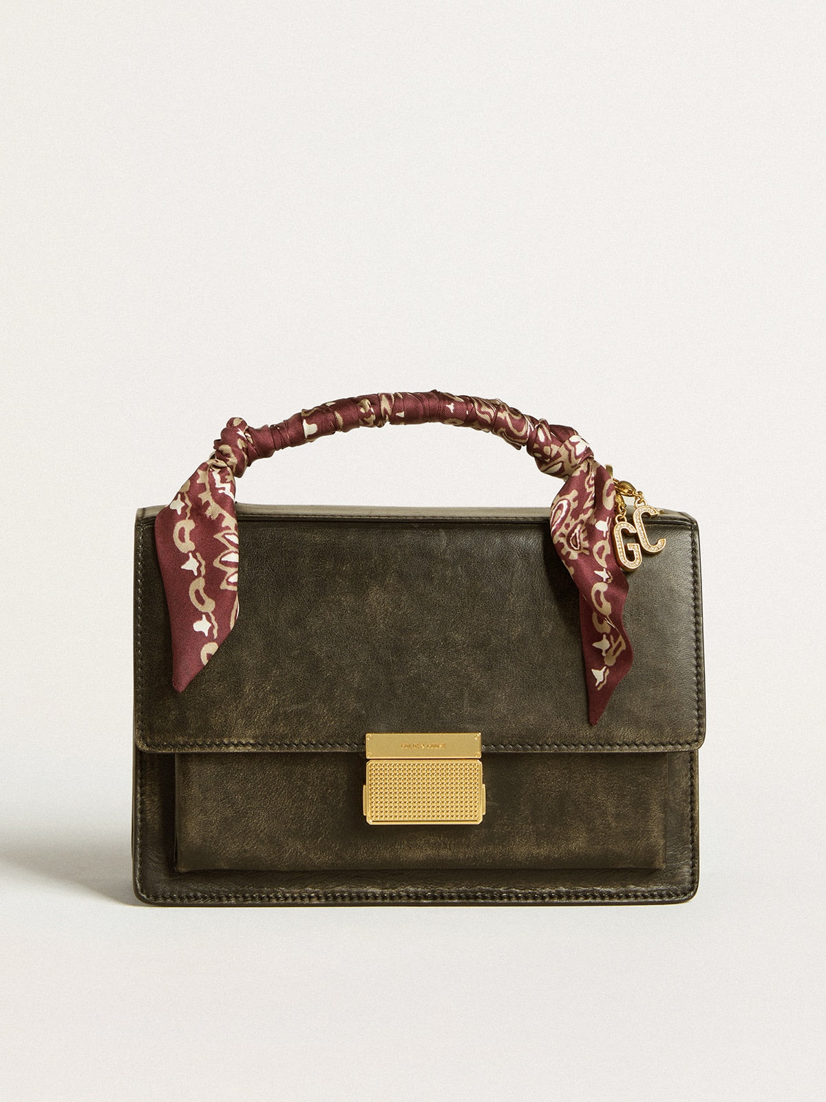 Venezia Bag in black distressed leather with gold details - Golden Goose Women