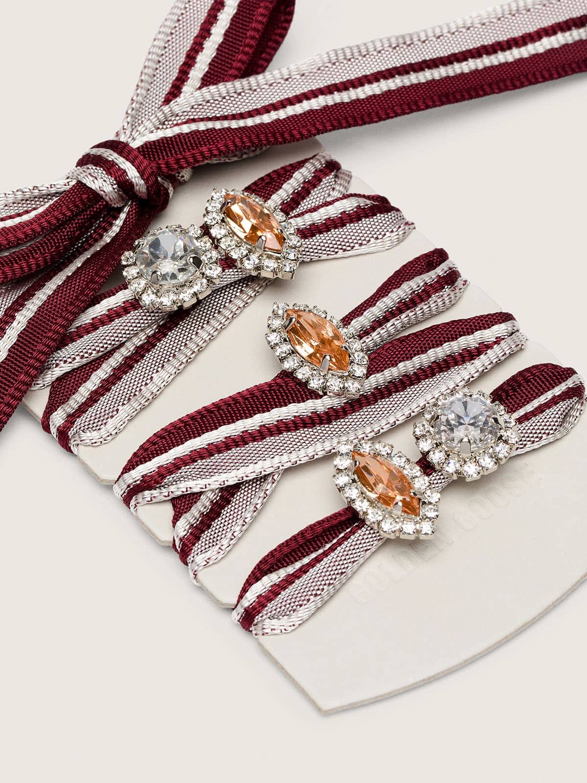 Skins white and burgundy striped laces embellished with charms - Golden Goose Women|Men