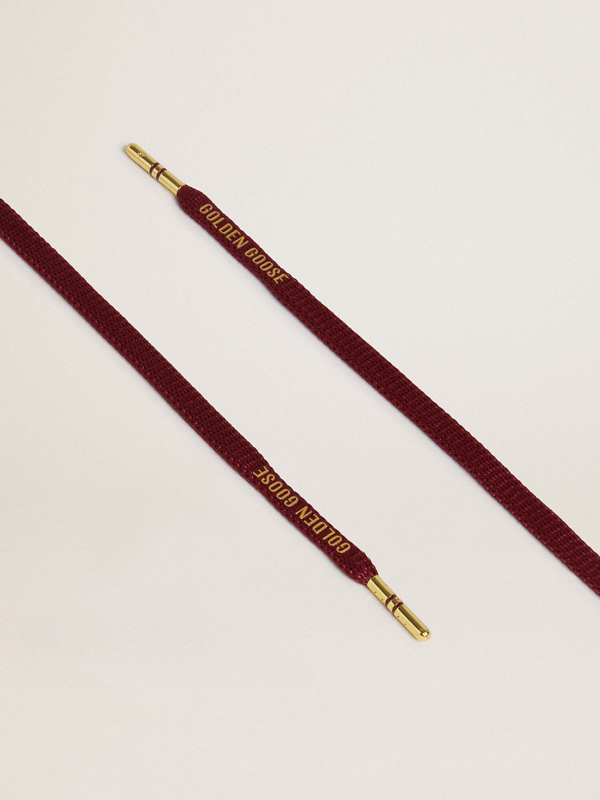 Burgundy cotton laces with contrasting gold-colored logo - Golden Goose Women|Men