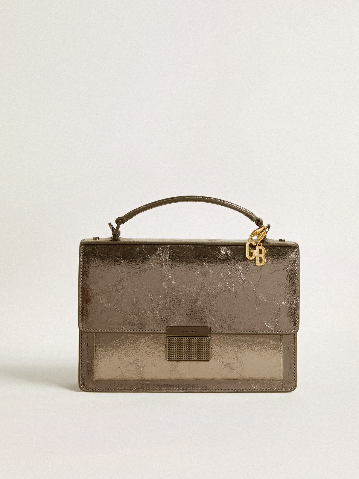 Letter G charm in gold-colored brass with crystals - Golden Goose Women