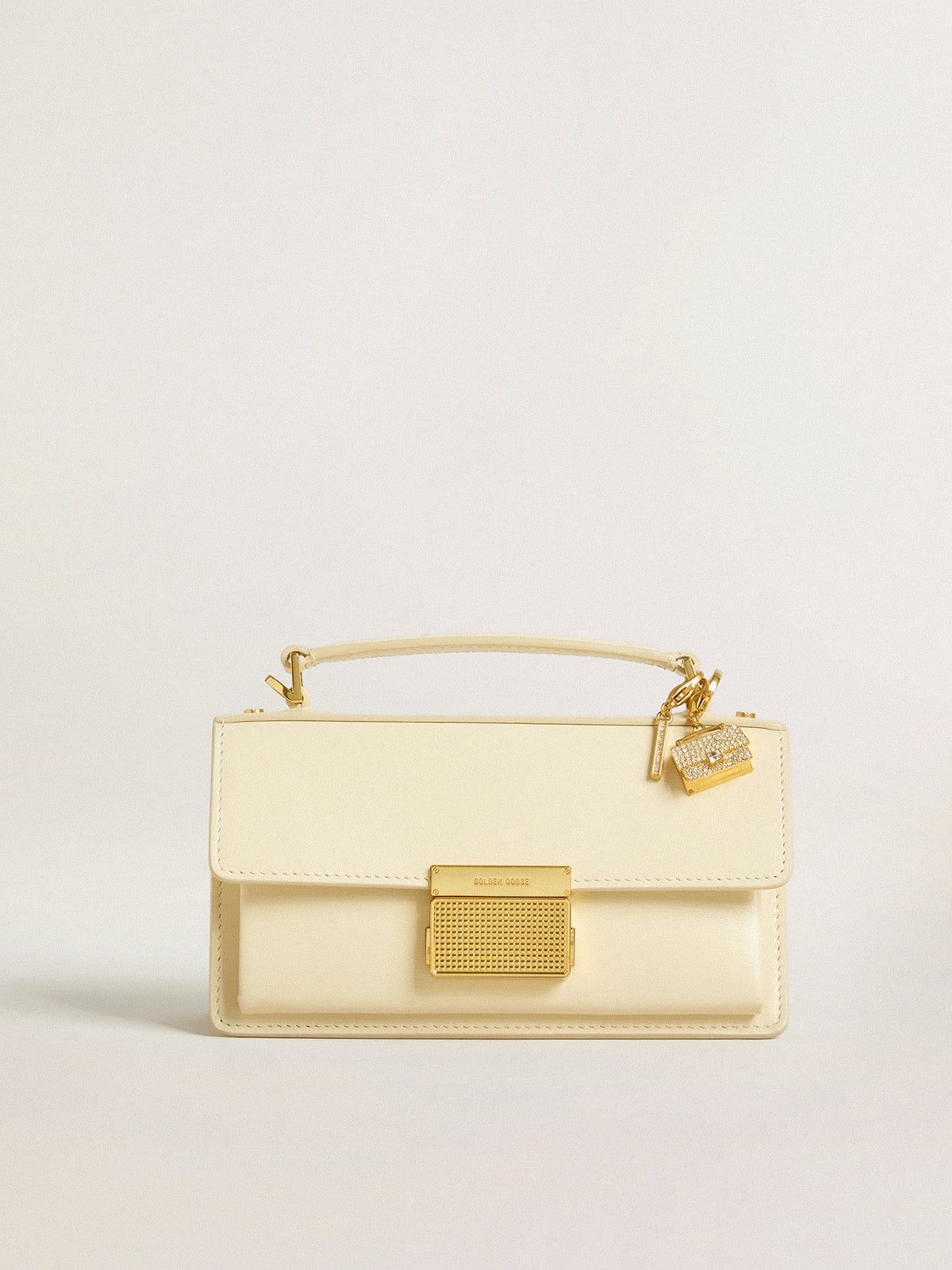 Letter I charm in gold-colored brass with crystals - Golden Goose Women