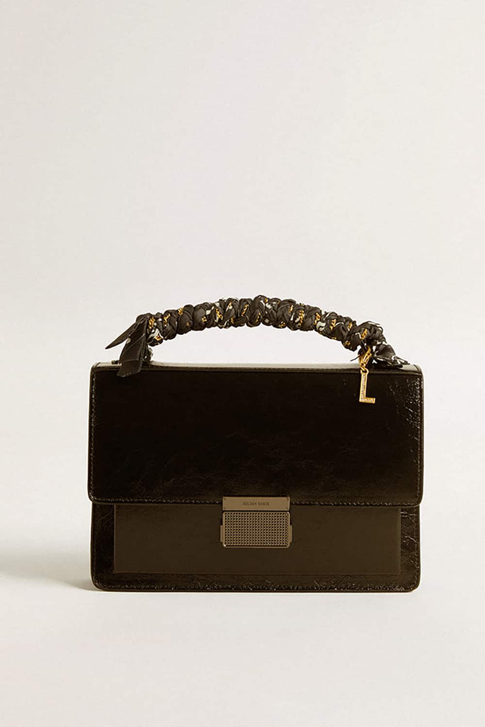 Letter L charm in gold-colored brass with crystals - Golden Goose Women