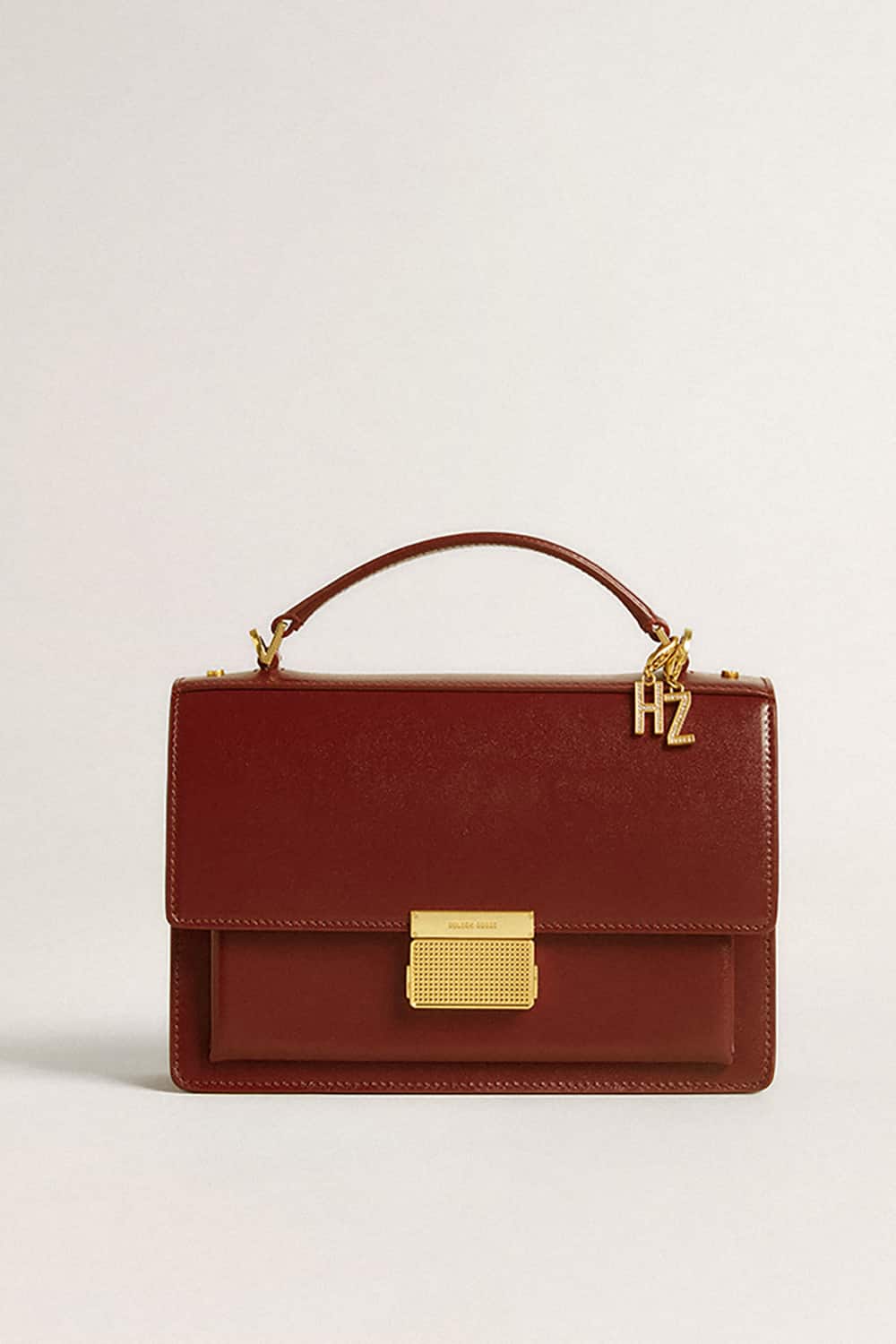 Letter Z charm in gold-colored brass with crystals - Golden Goose Women