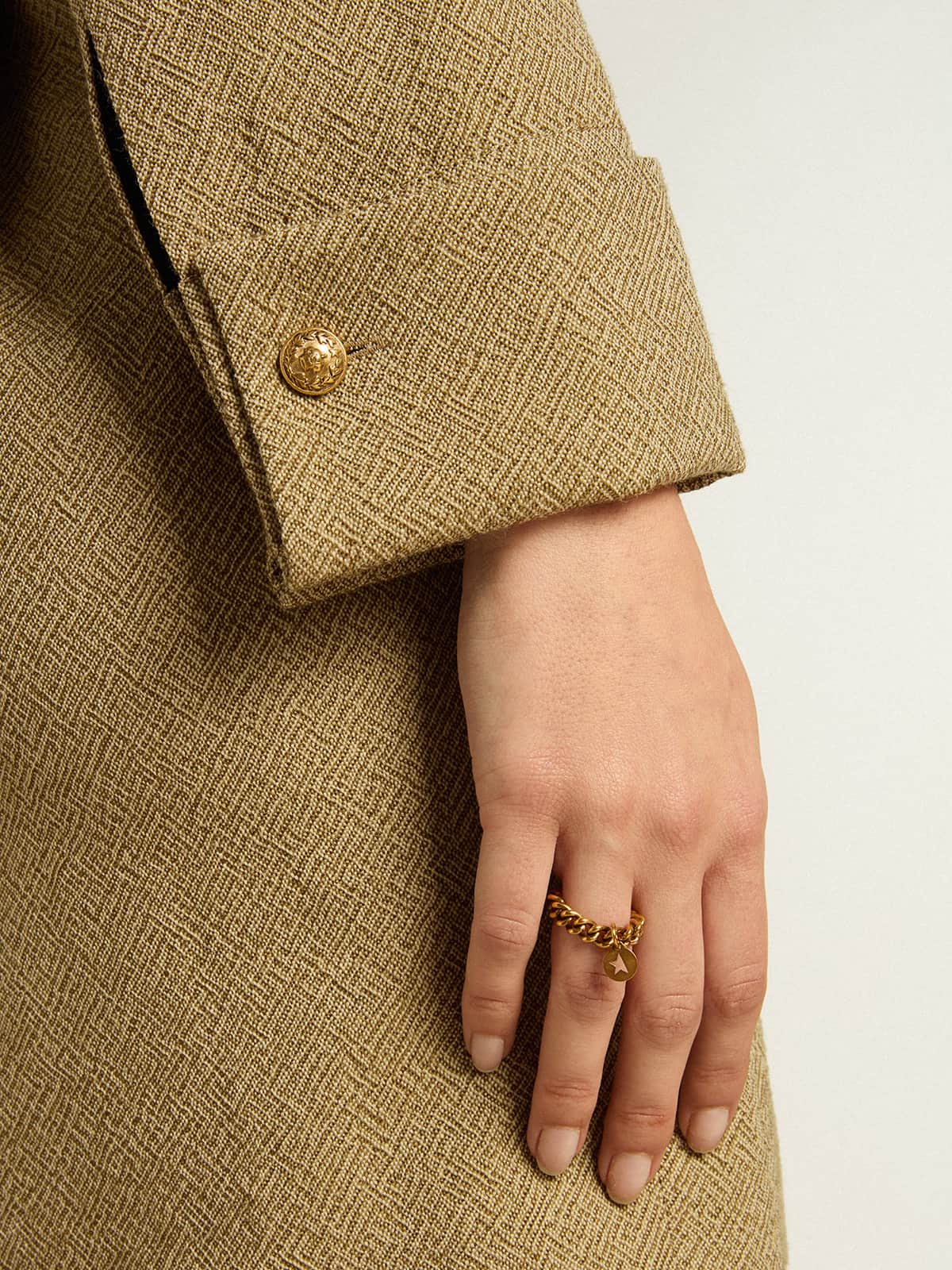 Ring in antique gold color with flexible links - Golden Goose Women