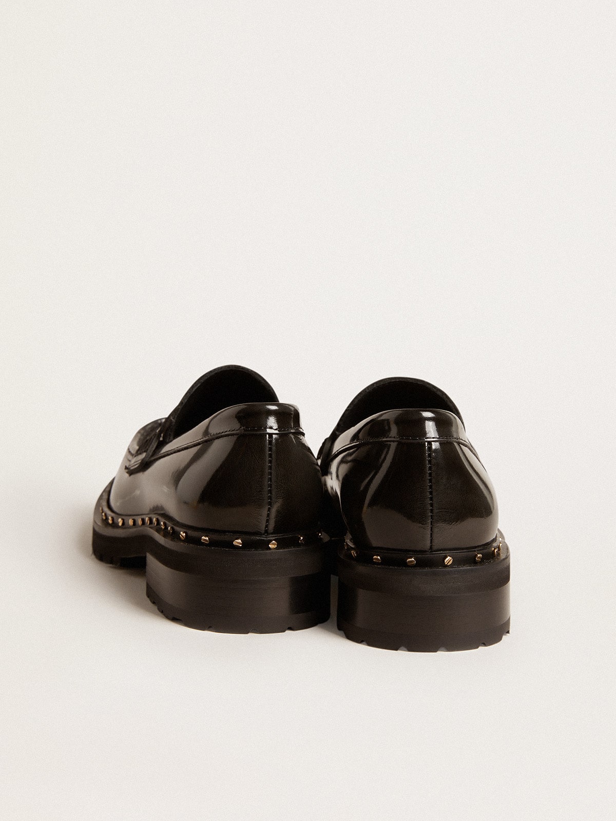 Women’s chunky loafers in studded black leather - Golden Goose Women